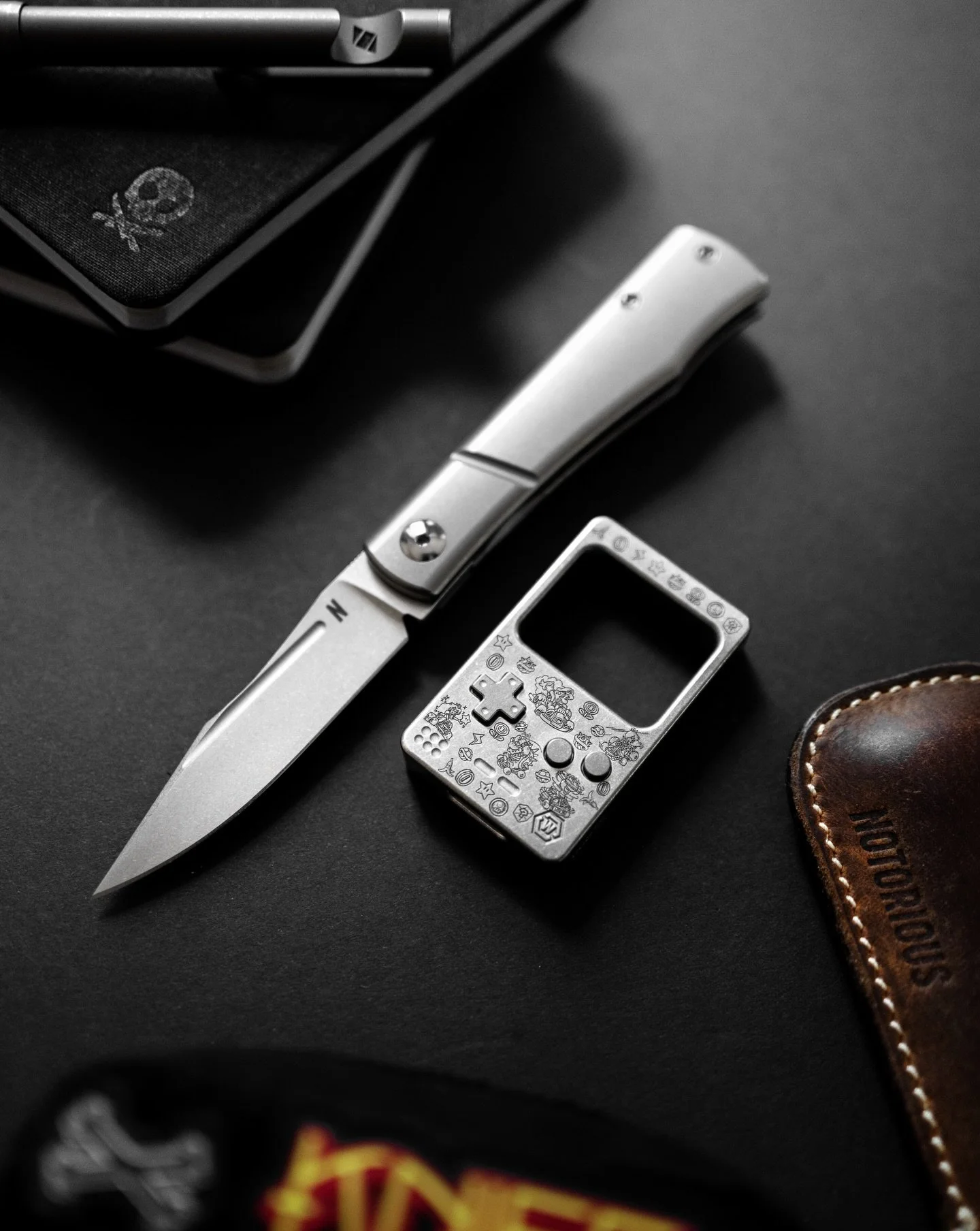 Happy Ti Tuesday to everyone. Hope everybody has a great one.
.
My second Clicktendo showed up today. After a long wait, I finally scored a full Titanium one with a Mario Kart finish. I am genuinely stoked about this piece. 
Paired with the full tita