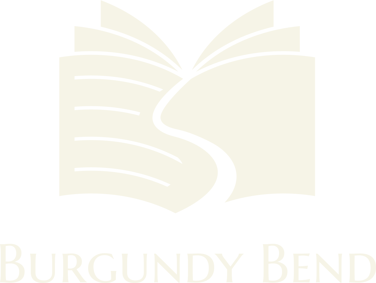 Burgundy Bend Logo which is an open book spine with a winding road in the middle.