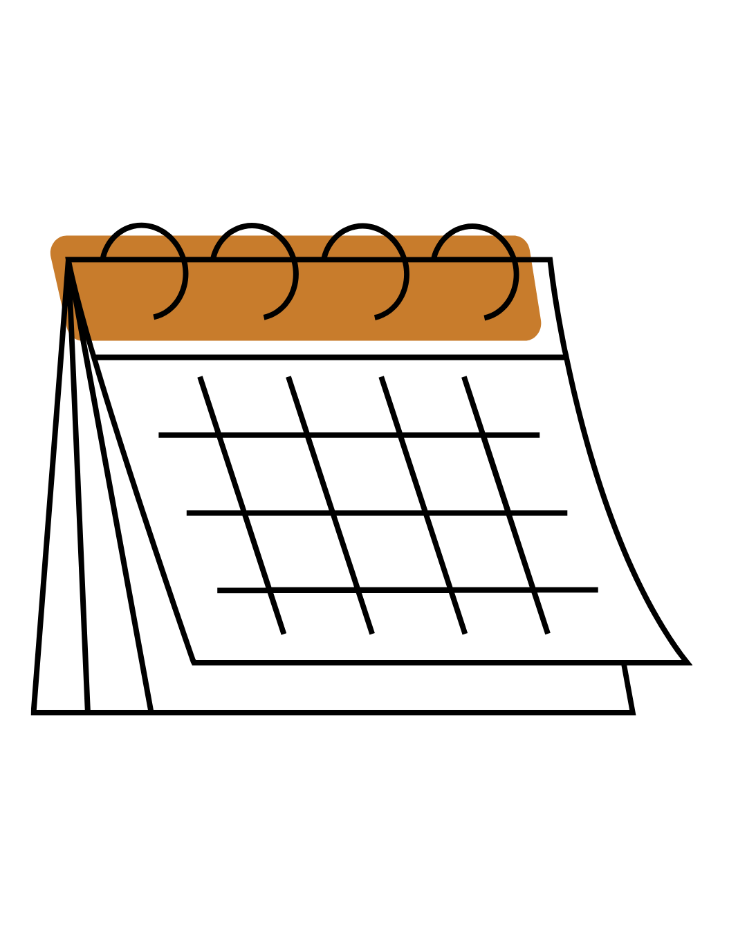 Calendar that looks like it is flipping pages