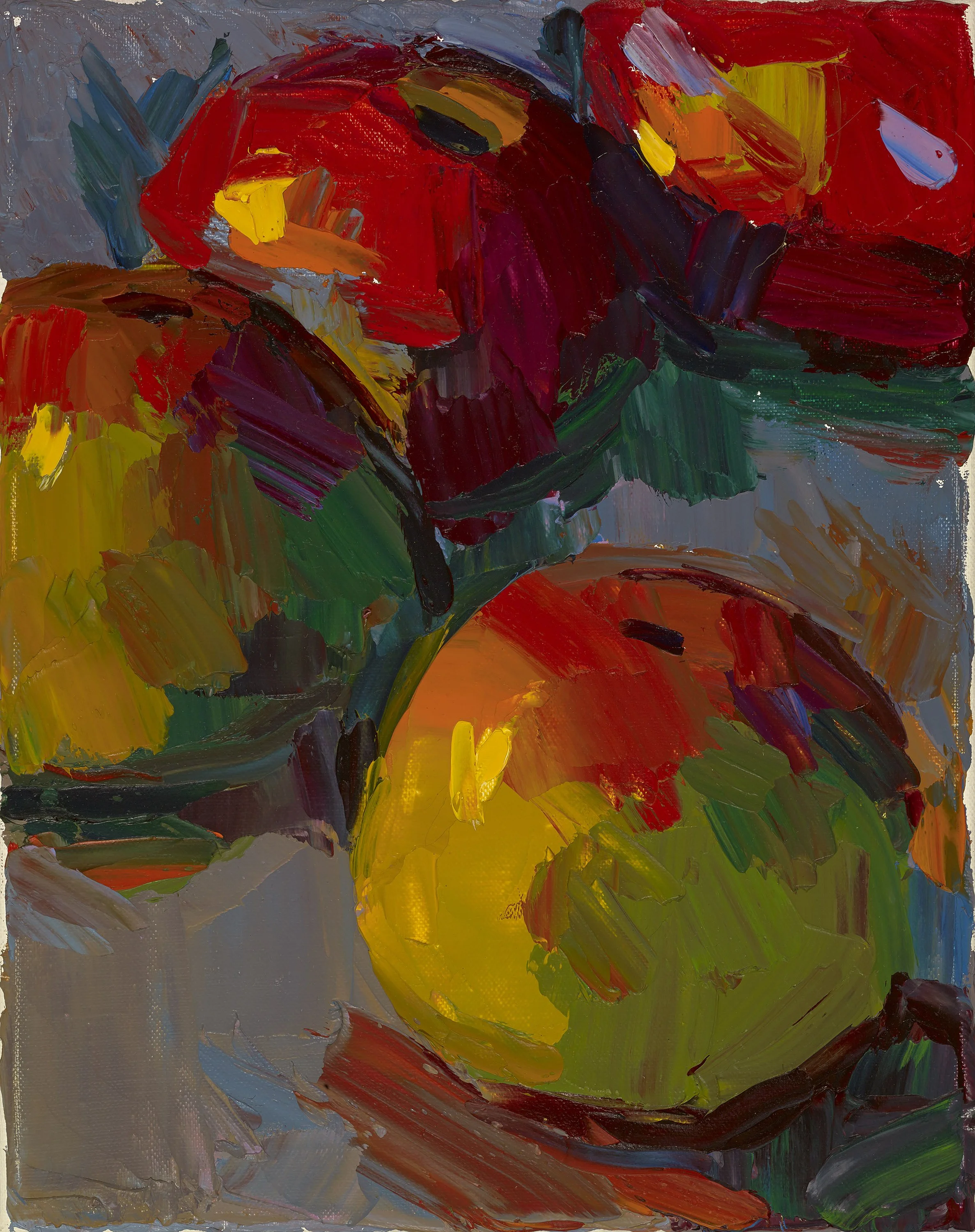 "4 Apples " Oil on Canvas 10" x 8"