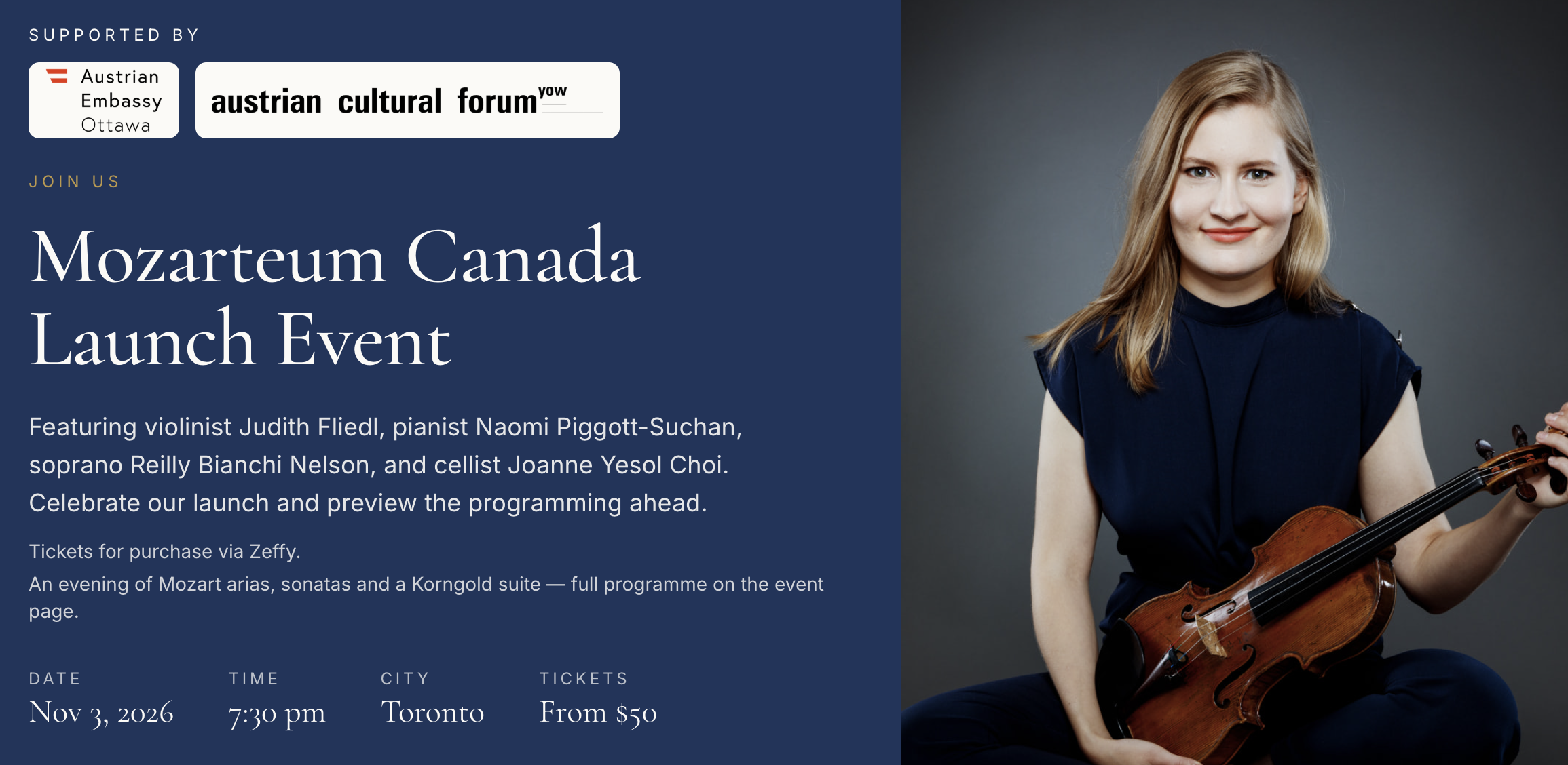 Mozarteum Canada  - Launch Event