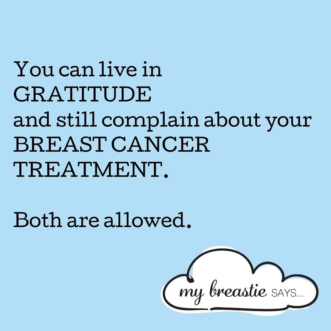 I dont know what it is about #BreastCancer specifically that has mandatory gratitude as a side effect. 
☁️
Hear me out: Gratitude is Grand! I&rsquo;m not saying we cancel it completely. 
I just want to acknowledge that *maybe* it&rsquo;s ok to NOT fe