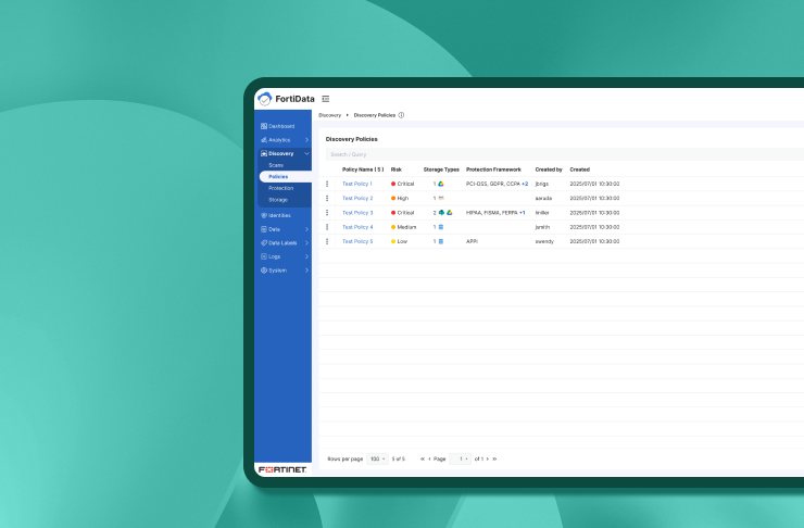 FortiData- Discovery Policy Wizard