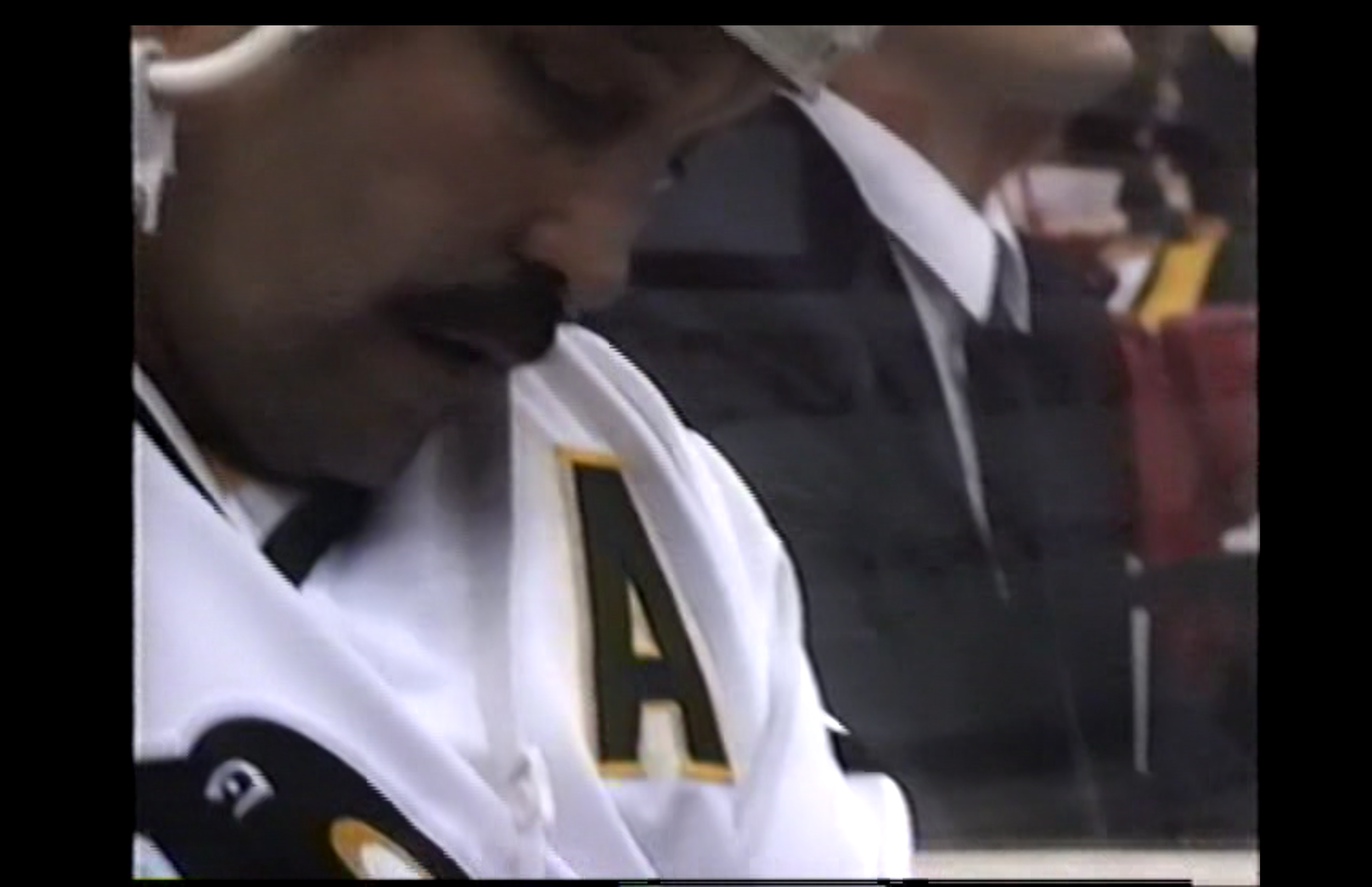From the Pens 1993-94 highlights VHS, this close up of the A is an obvious match.