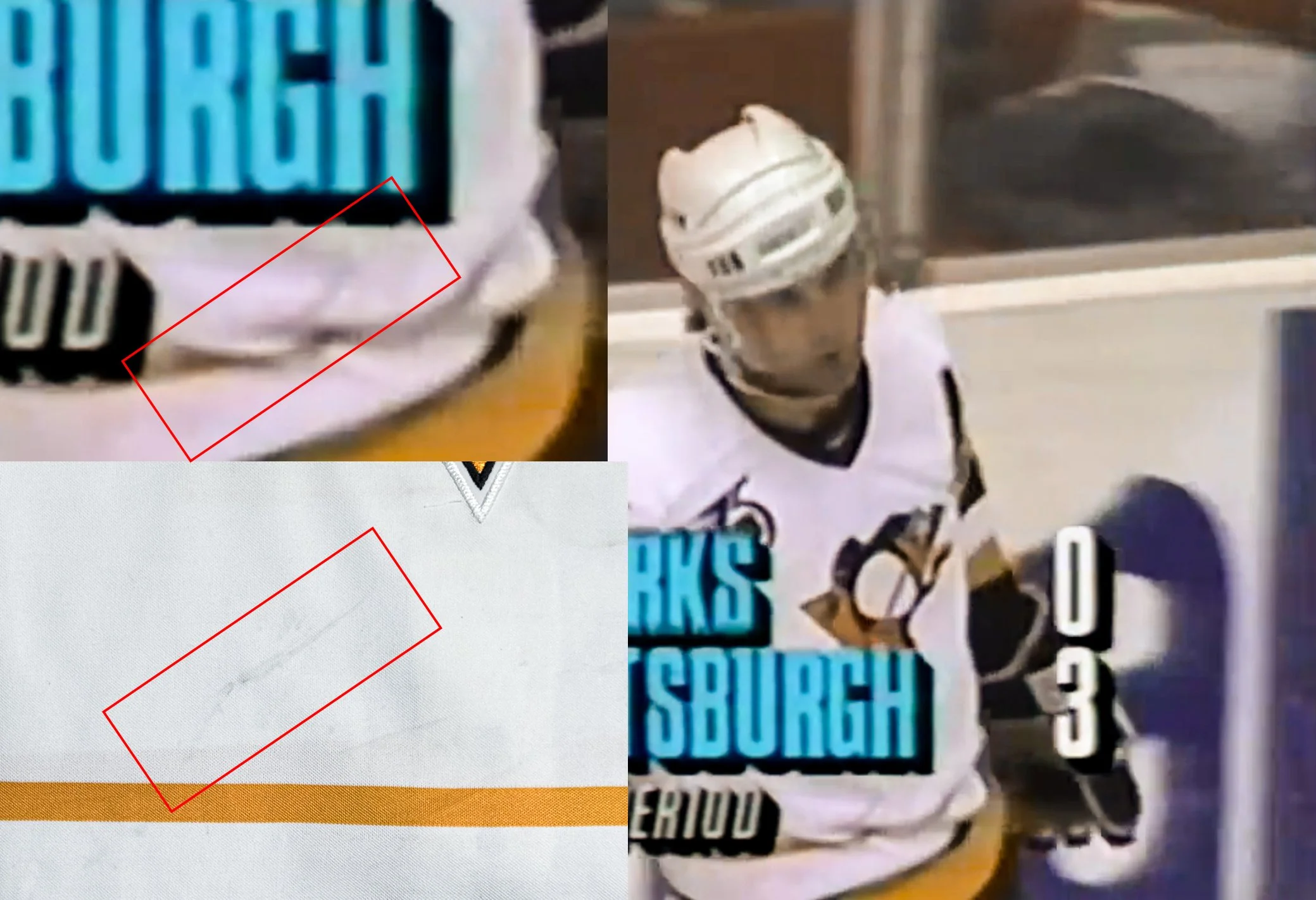 The mark can be seen again during the second period break.