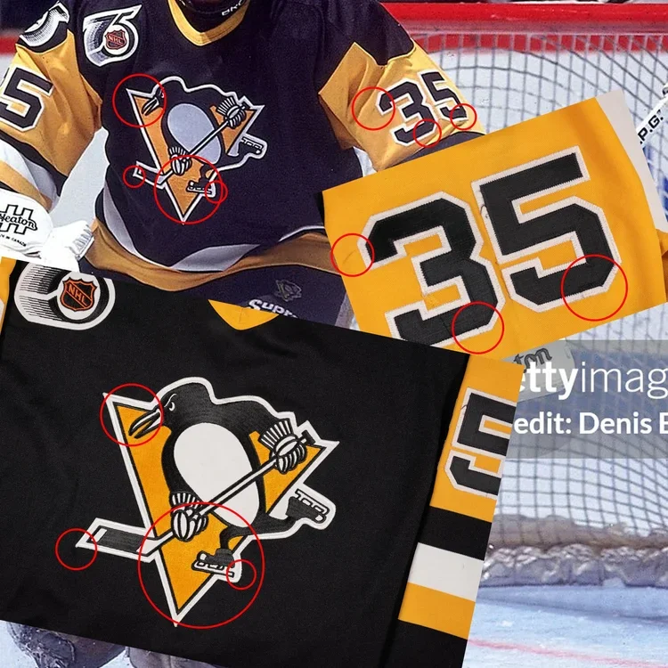 Lots of matches can be seen in one photo: sewing peculiarities on the crest, disturbed gold threads, a mark near the top left of the three, and sewing at the bottom of both the 3 and 5.