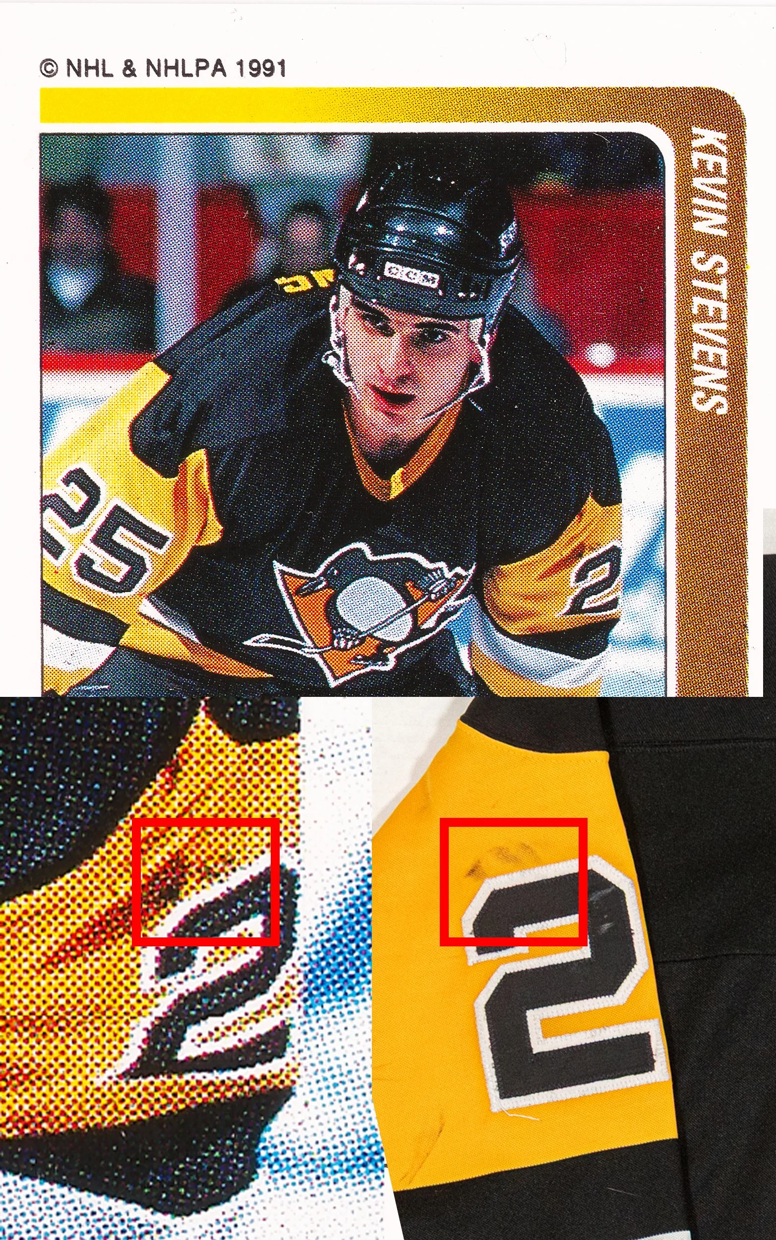 This sticker, though tiny, clearly shows matching stick marks above the #2