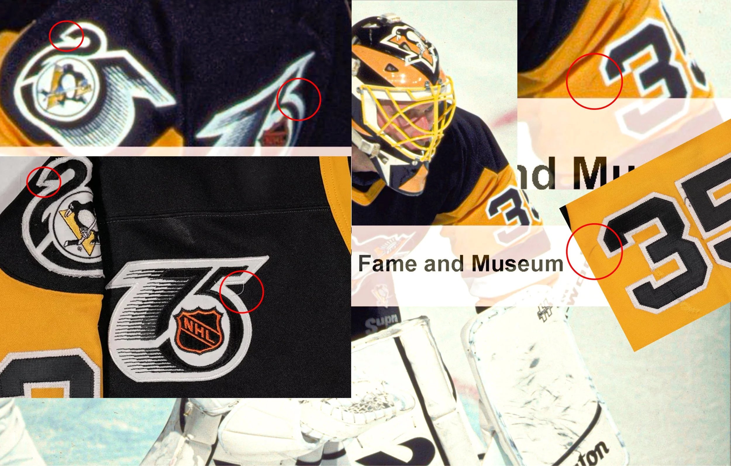 The same mark near the 3 (which is a unifying mark in nearly all of the reference photos), as well as threads on the 25 and 75 patches.