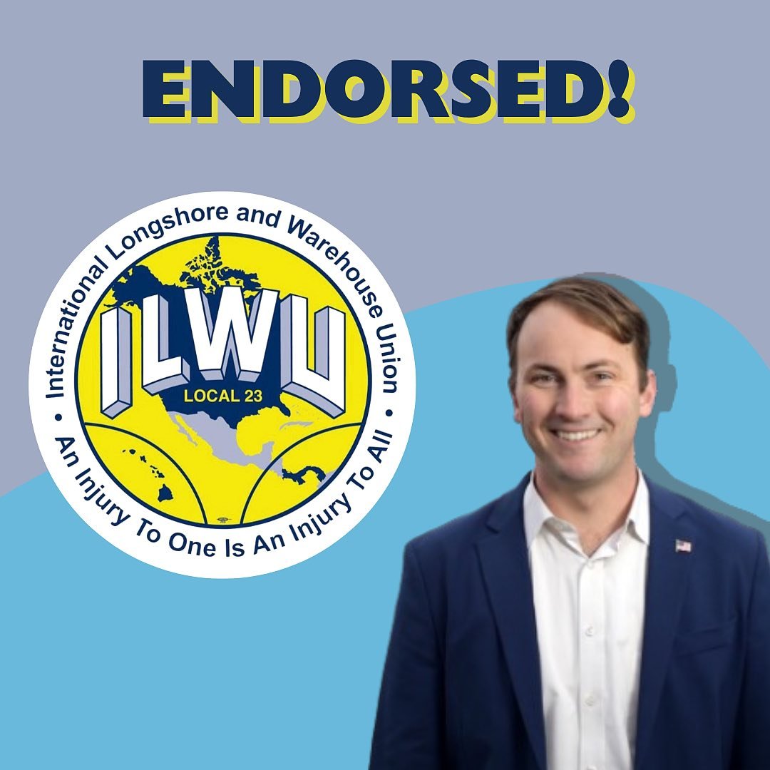 Excited to share the endorsement of our local Longshoreman and Warehouse Union, ILWU23. These folks put their health and safety on the line getting the products we love and rely on in and out of the port. They are an indispensable part of making our 