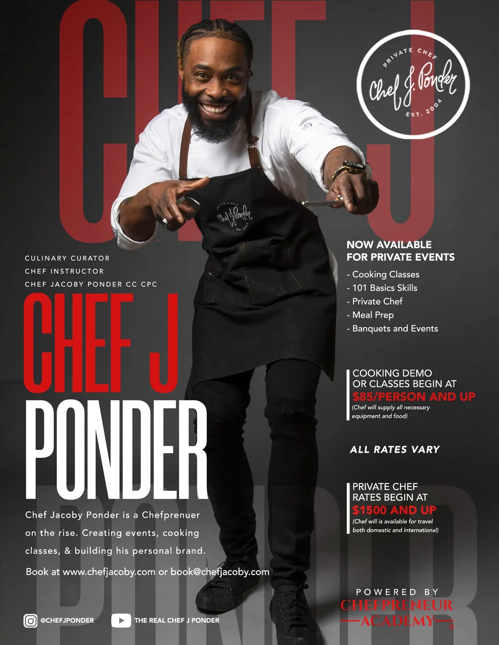 Booking — Chef J Ponder