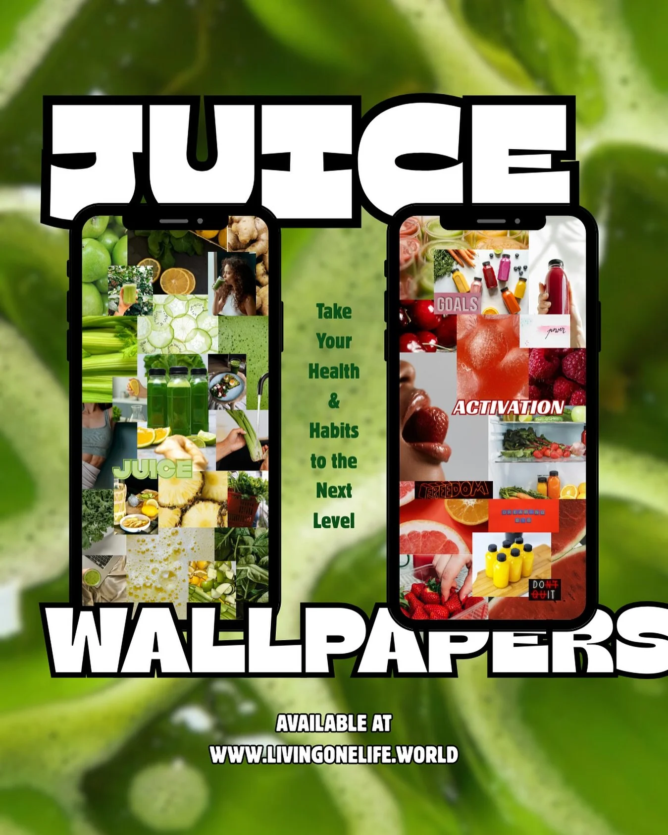 Like these wallpapers? BUY IT for YOUR PHONE from our website - linked in bio! 💚 

#juice #greenjuice #juicing #wallpapers #visionboard #phonewallpaper #iphone