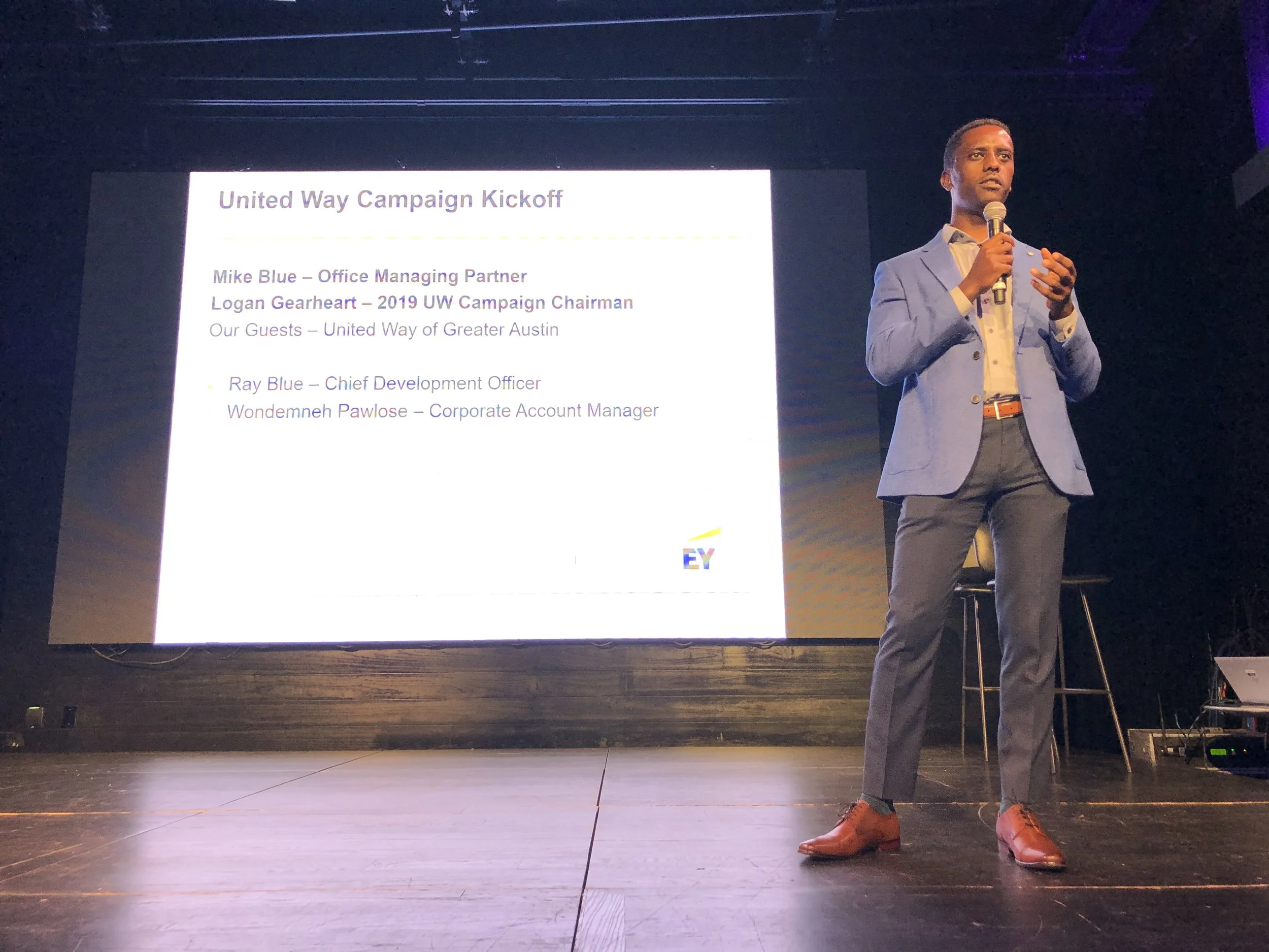 Kicking off Ernst & Young (EY)'s giving campaign: Austin, TX