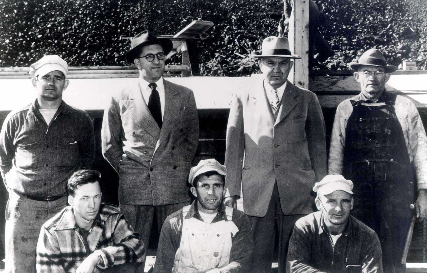 Clockwise from top left – Allen Snyder, Francis C. (Bud) Wagman, George A Wagman, Dr, William Peters, James Schmidt, Sr, Paul Bisker and Grover Whitsel, Sr. 