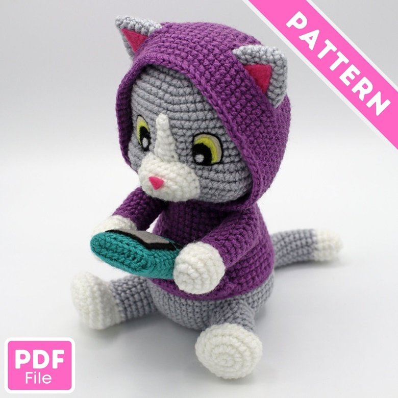 Crochet Pattern: Gamer Kitty Amigurumi PDF File ENGLISH -  France