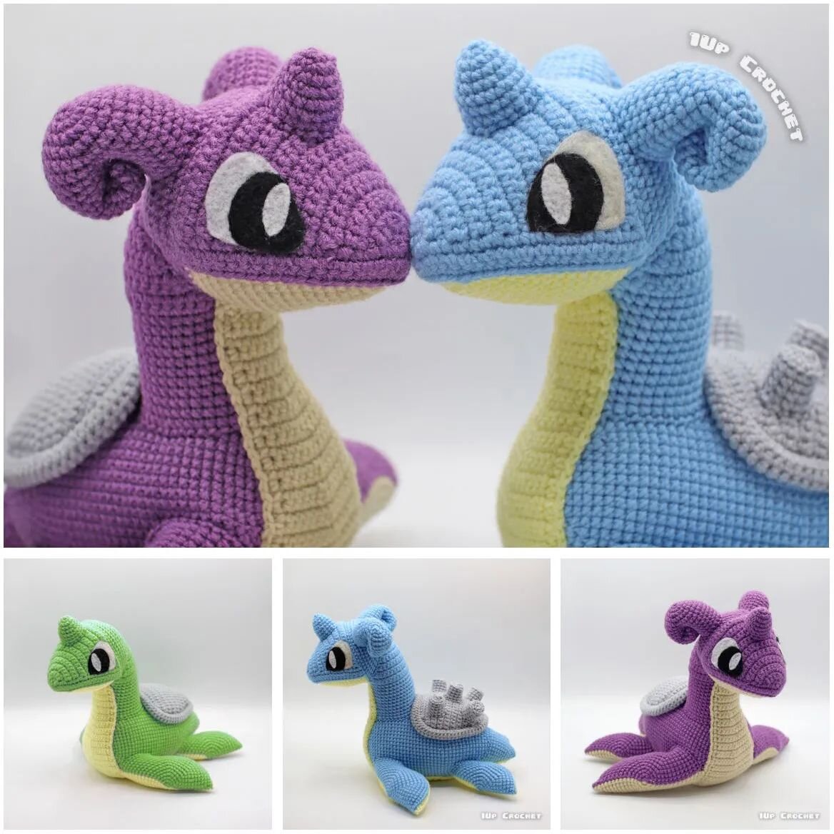 It's here! This pattern is now LIVE in all my shops! Let me introduce you to Nessie! She sits at approximately 10 inches tall and can be made in a variety of colors. Curly ears are included for customization and cuteness! 
Check my profile page for s