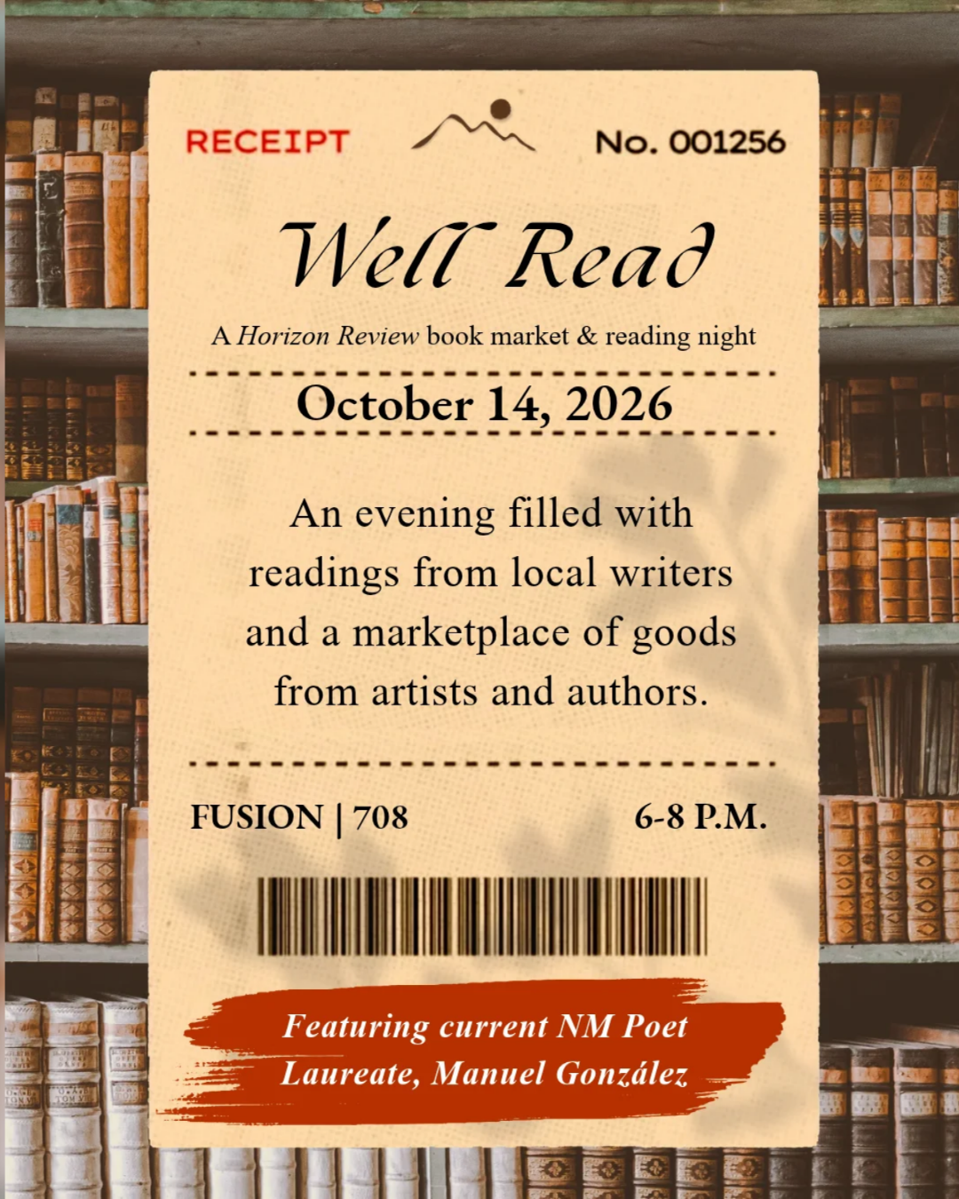 Horizon Review presents Well Read: A Book Market and Reading Night