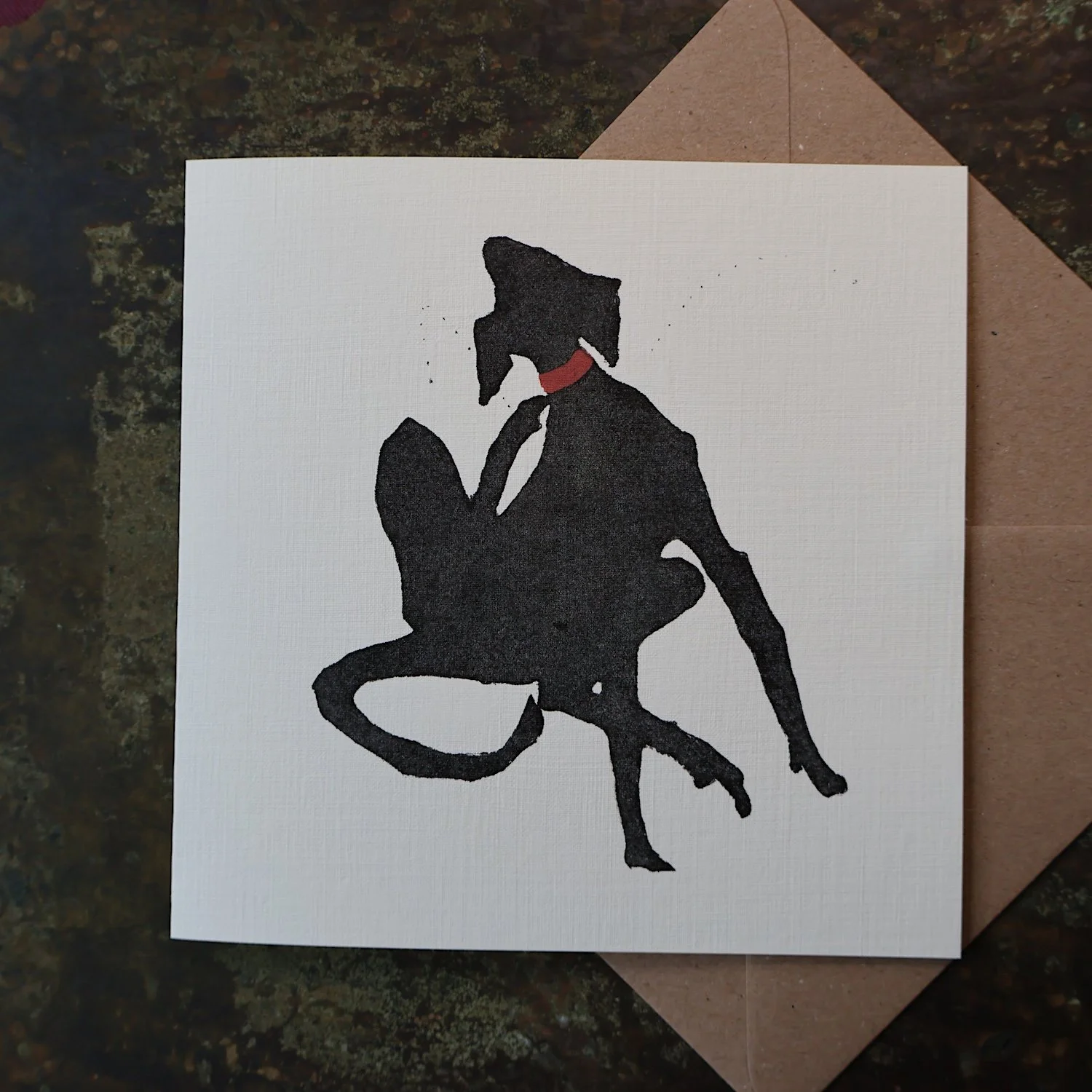 Scratch - Artist card from an original Linocut Design