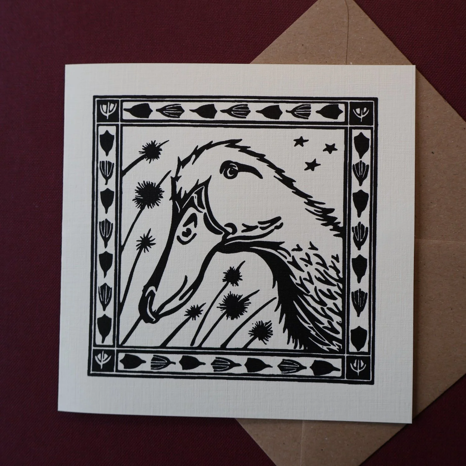Emergency Duck, Original Artists Greeting Card from the Linocut collection