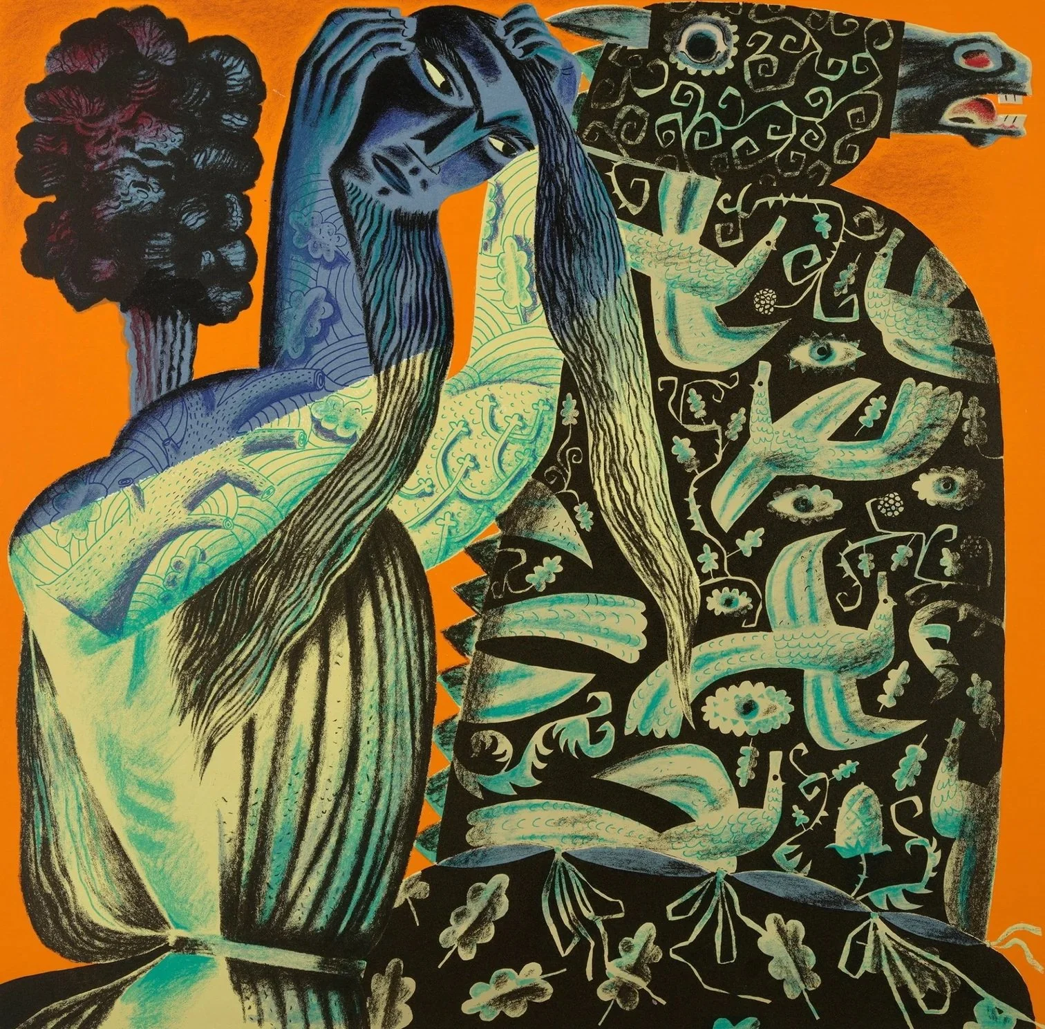 The Green Knight's Head Lives - Clive Hicks Jenkins, Screenprint