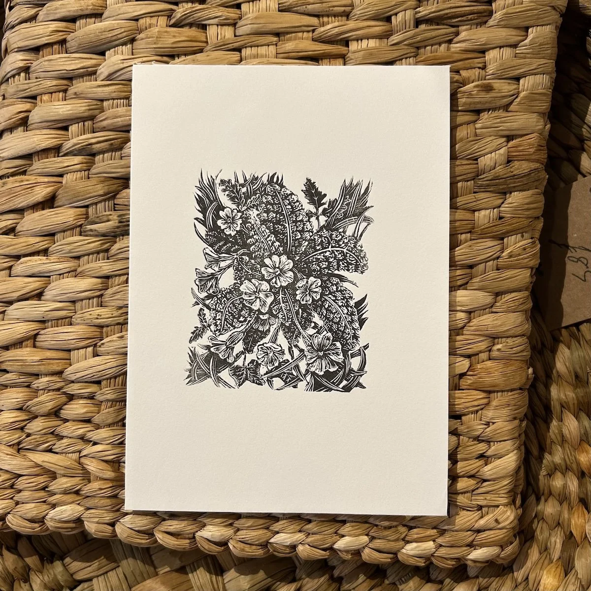 Primroses - Wood engraving, Limited edition Richard Studer