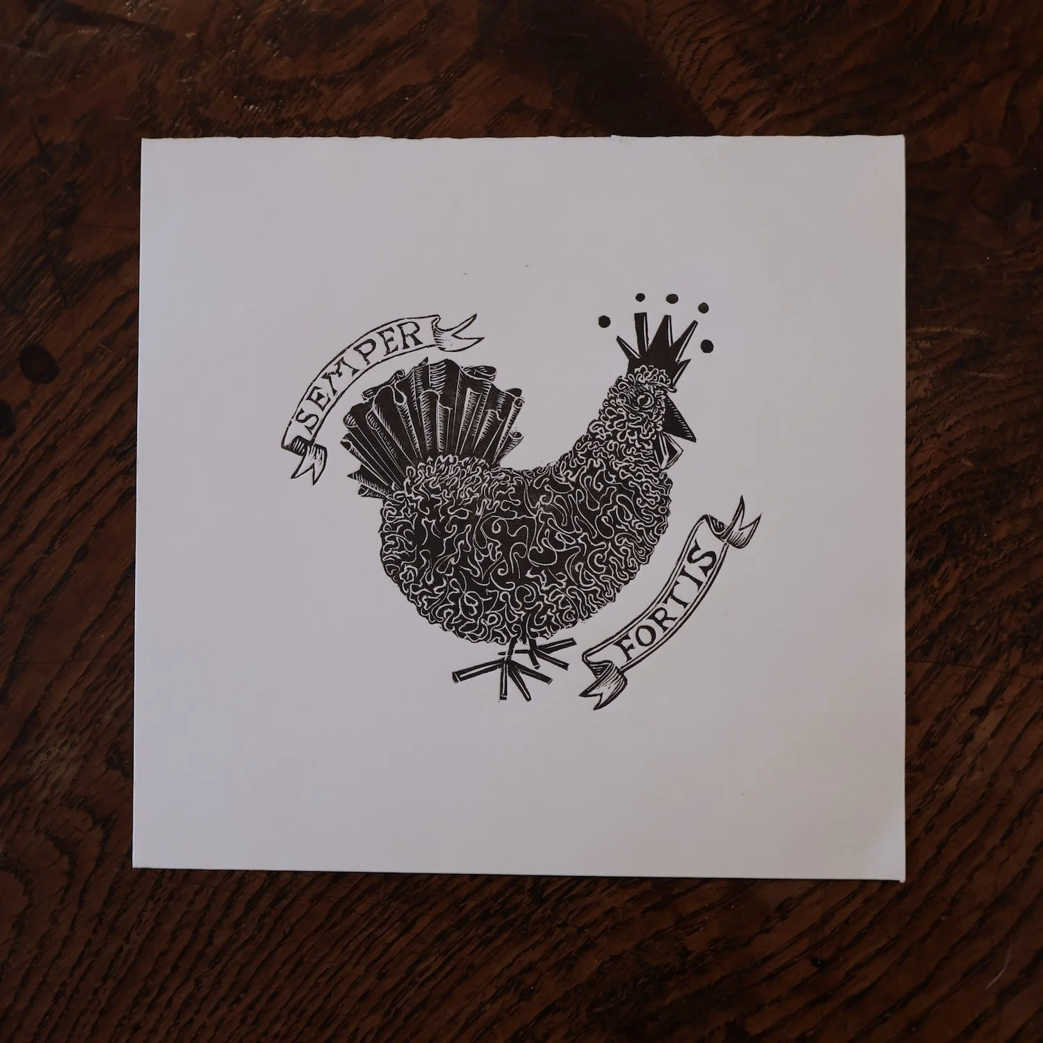 Ain't no Chicken - Wood engraving Richard Studer