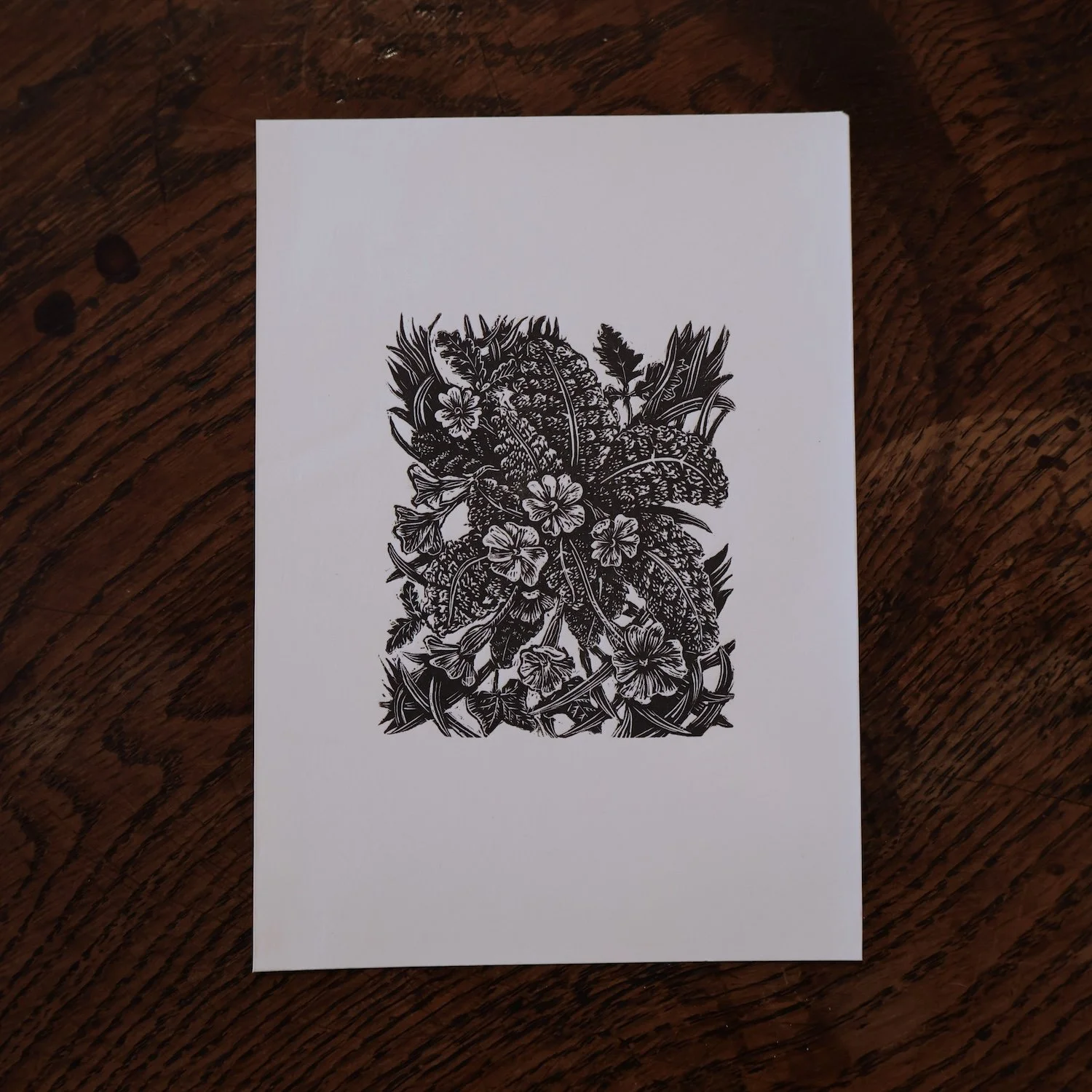 Primroses - Wood engraving, Limited edition Richard Studer
