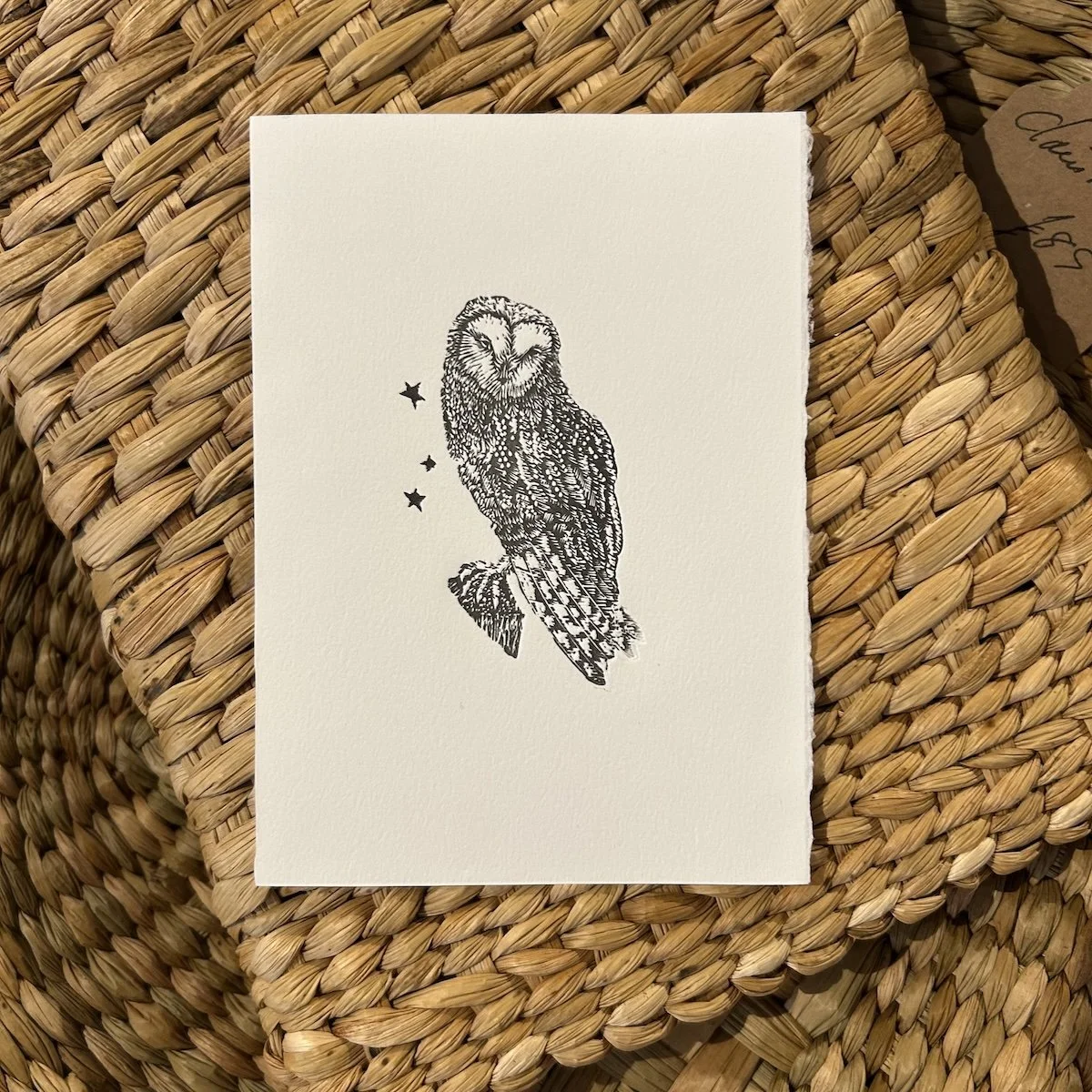 The Owl - Wood engraving, Limited edition 70mmx45mm