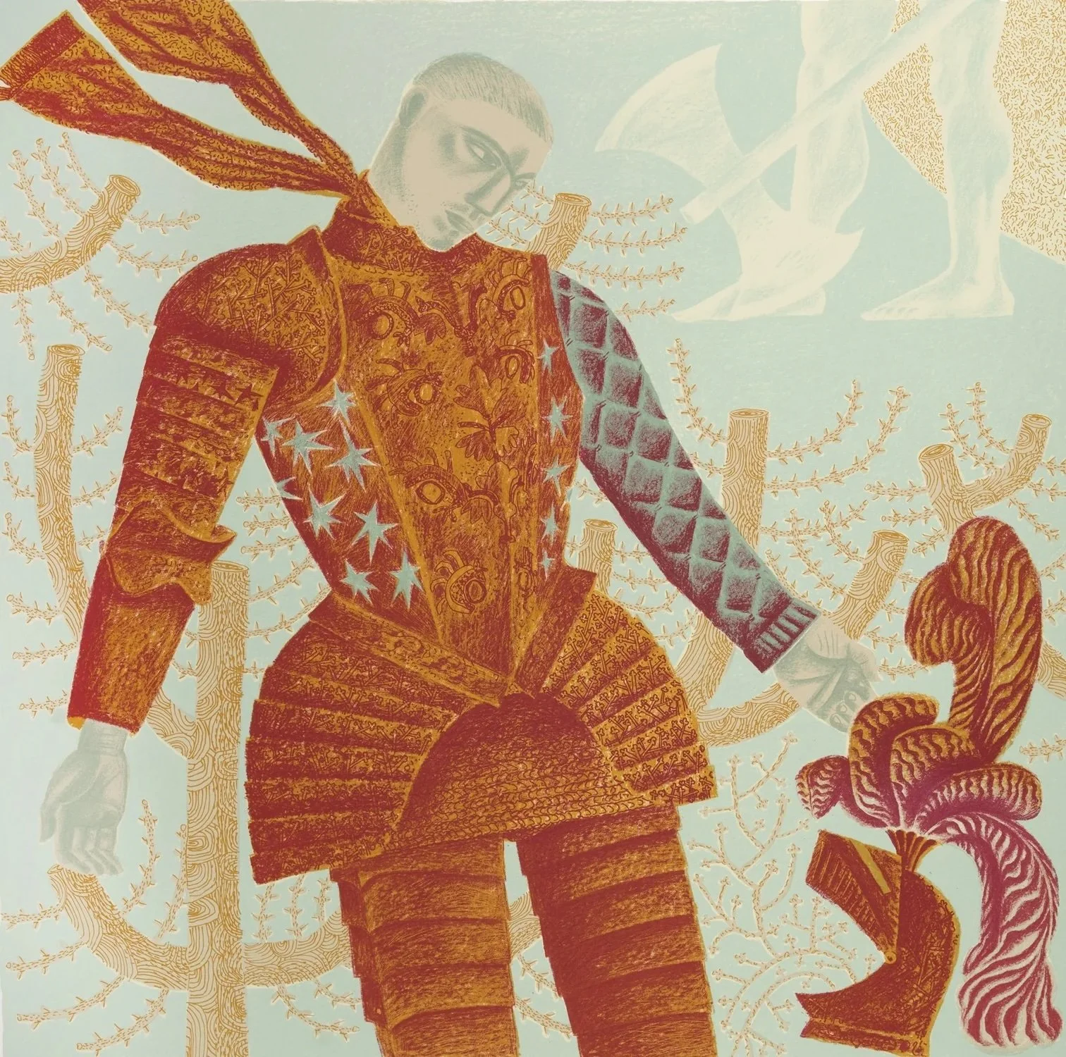 Gawain Staunches the Wound to His Neck - Clive Hicks Jenkins, Screenprint