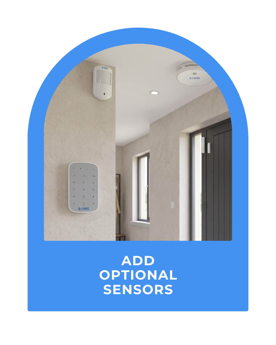 Wireless alarm installed in dublin home with wireless keypad door contact smoke detector motion sensor
