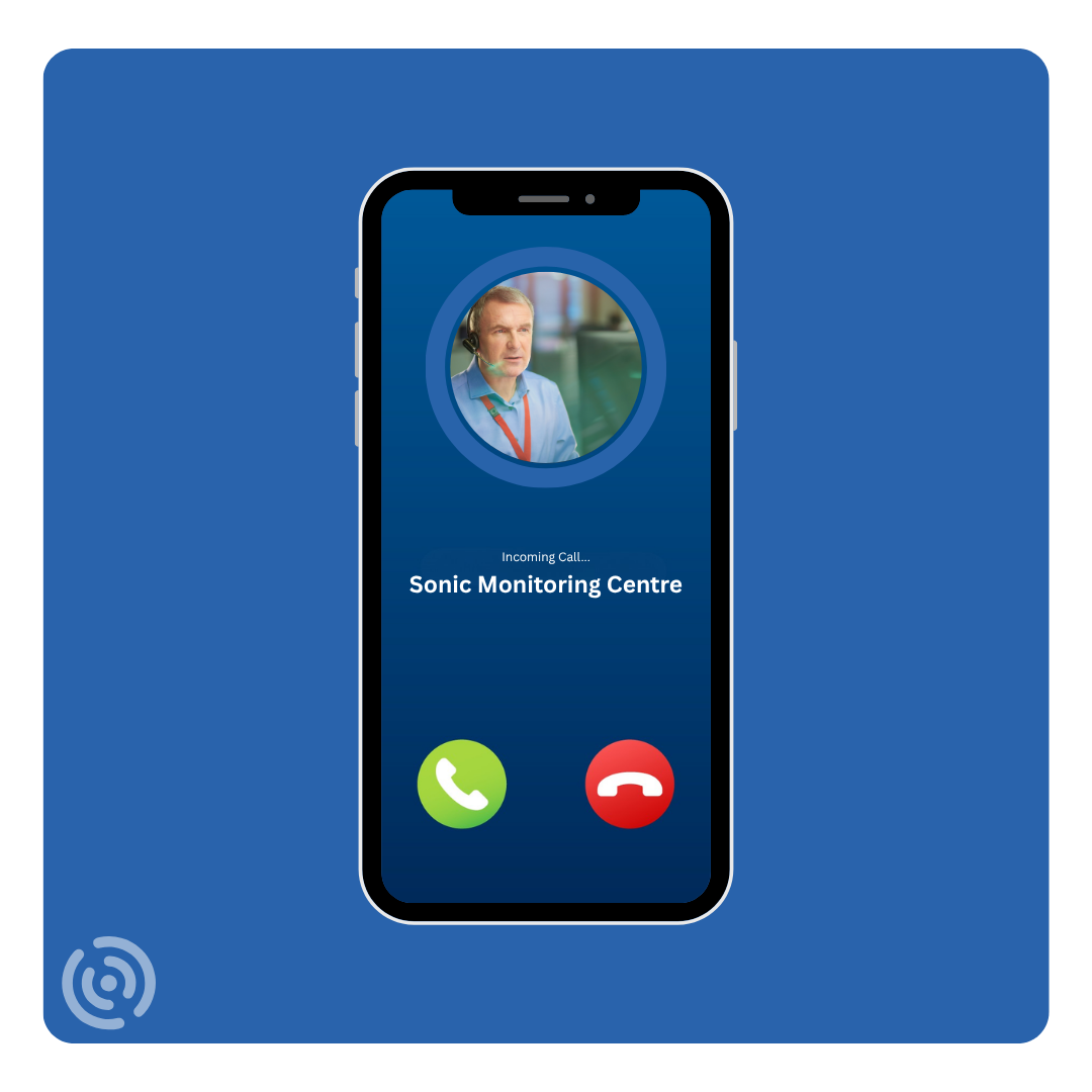 Alarm monitoring centre taking a call