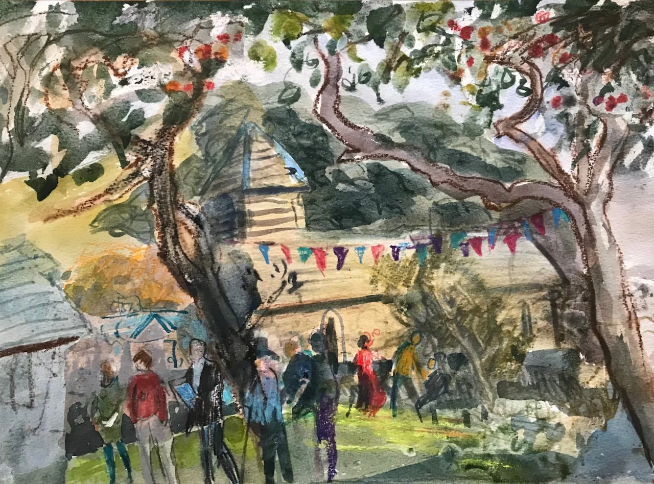 Apple Day, Bleddfa, mixed media,