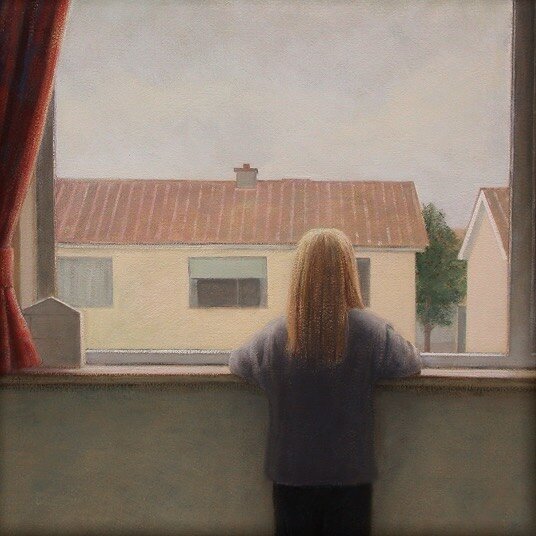 2000 Girl at a Window
Tempera 57x57 cm

#painting #eggtemperapainting #window #girl #interior #houses #greyday #greysky