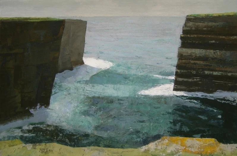 2014
Surf and Shadow 
at Dún Briste
Egg/oil tempera
on paper mounted 
on board
41.5 x 62.5 cm
Private collection
