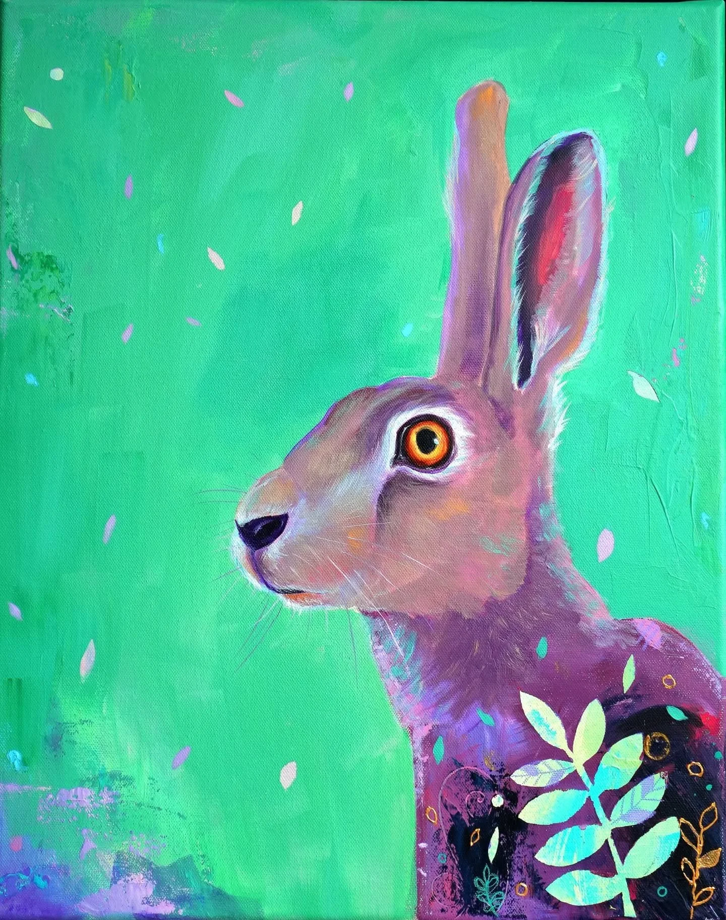 Feldhasen auf Leinwand 40x50cm/Acryl
Bei Interesse einfach eine Nachricht schreiben :)

Feldhasen durfte ich schon &ouml;fter im Wald oder auf dem Weg dahin begegnen. Es ist immer wieder sch&ouml;n zu sehen, dass wenn man sich ruhig verh&auml;lt, sie