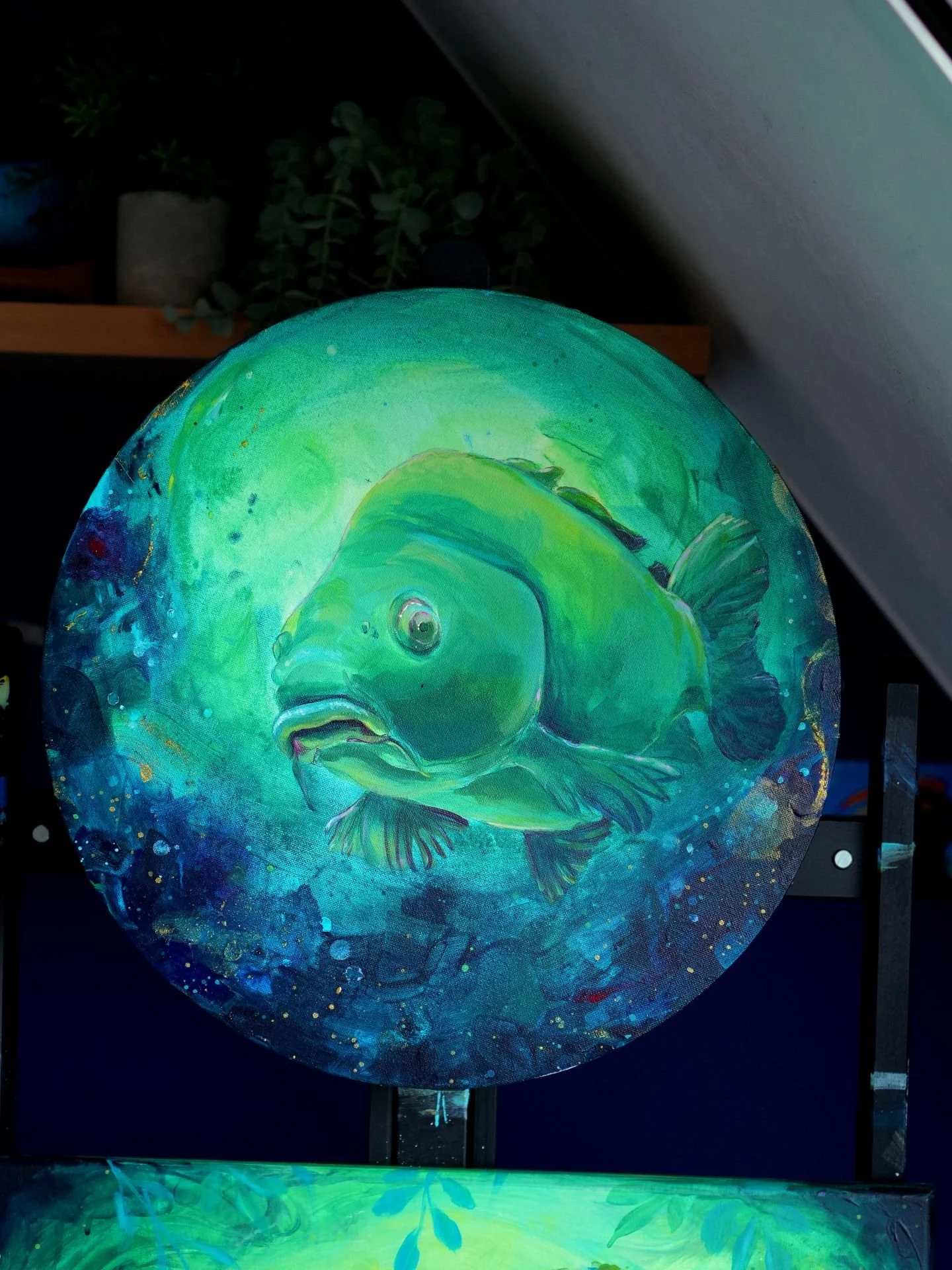 Karpfen Cyprinus | Acryl 40x40cm