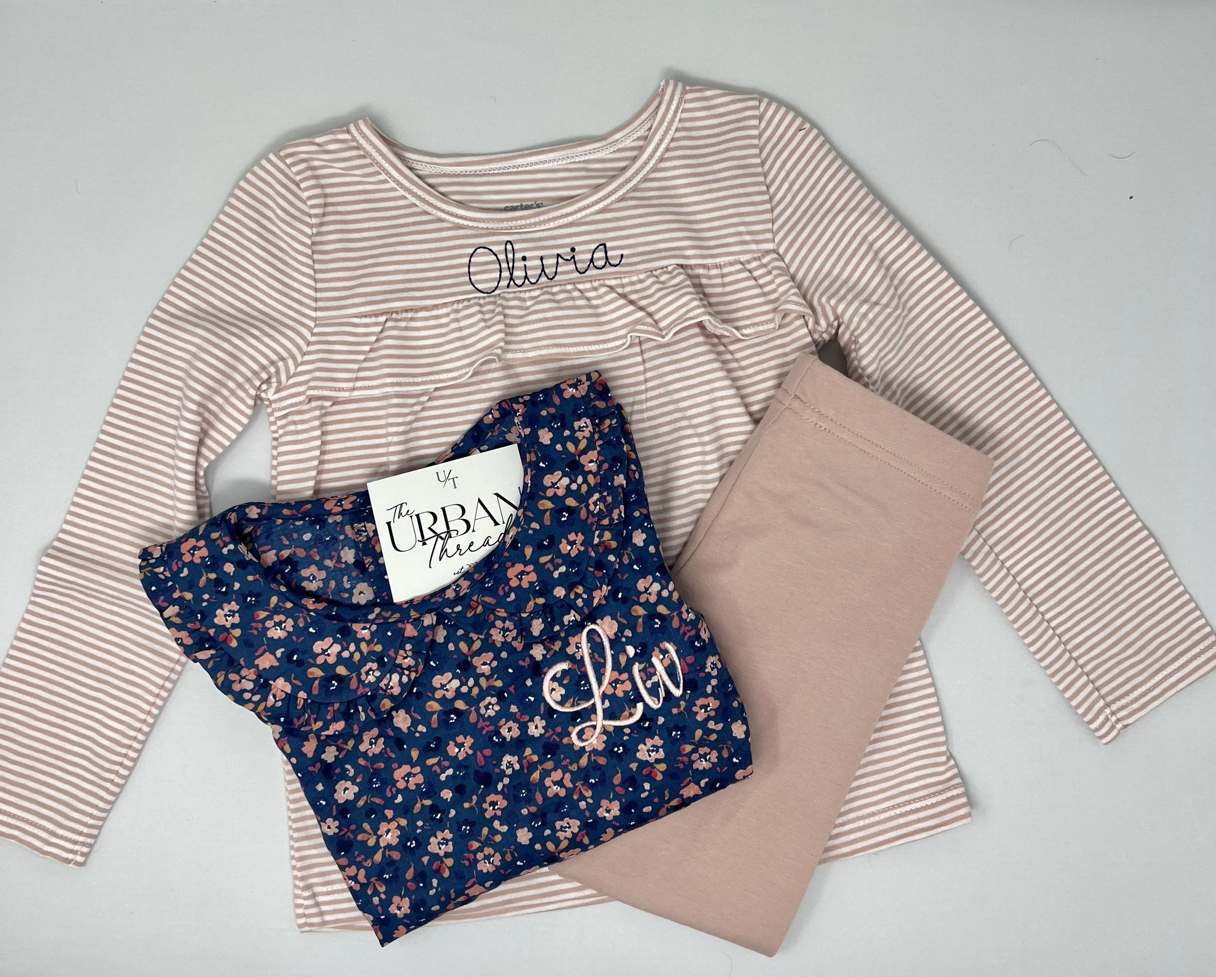 Custom pink outfit for little girl.
