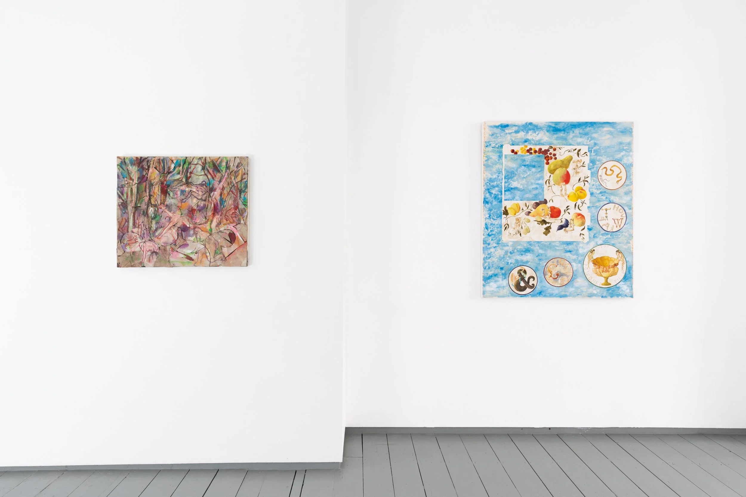 Installation of Heights of Despair, 2025 at Turps Mentors Show 2025, Paul Stolper Gallery Photograph by Benjamin Deakin