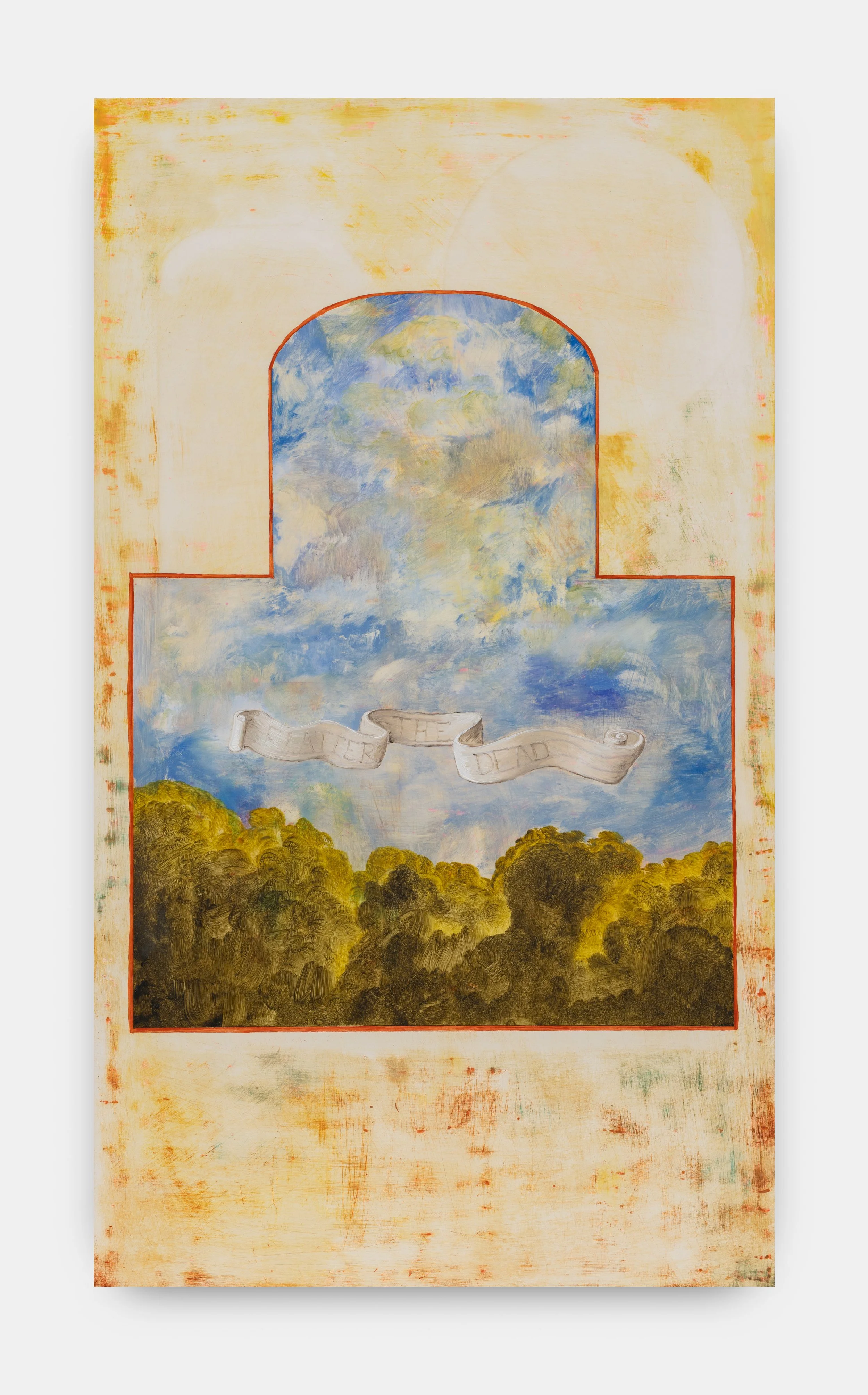  Untitled (Flatter the Dead), 2025, Oil on panel, 52 x 30 cm 