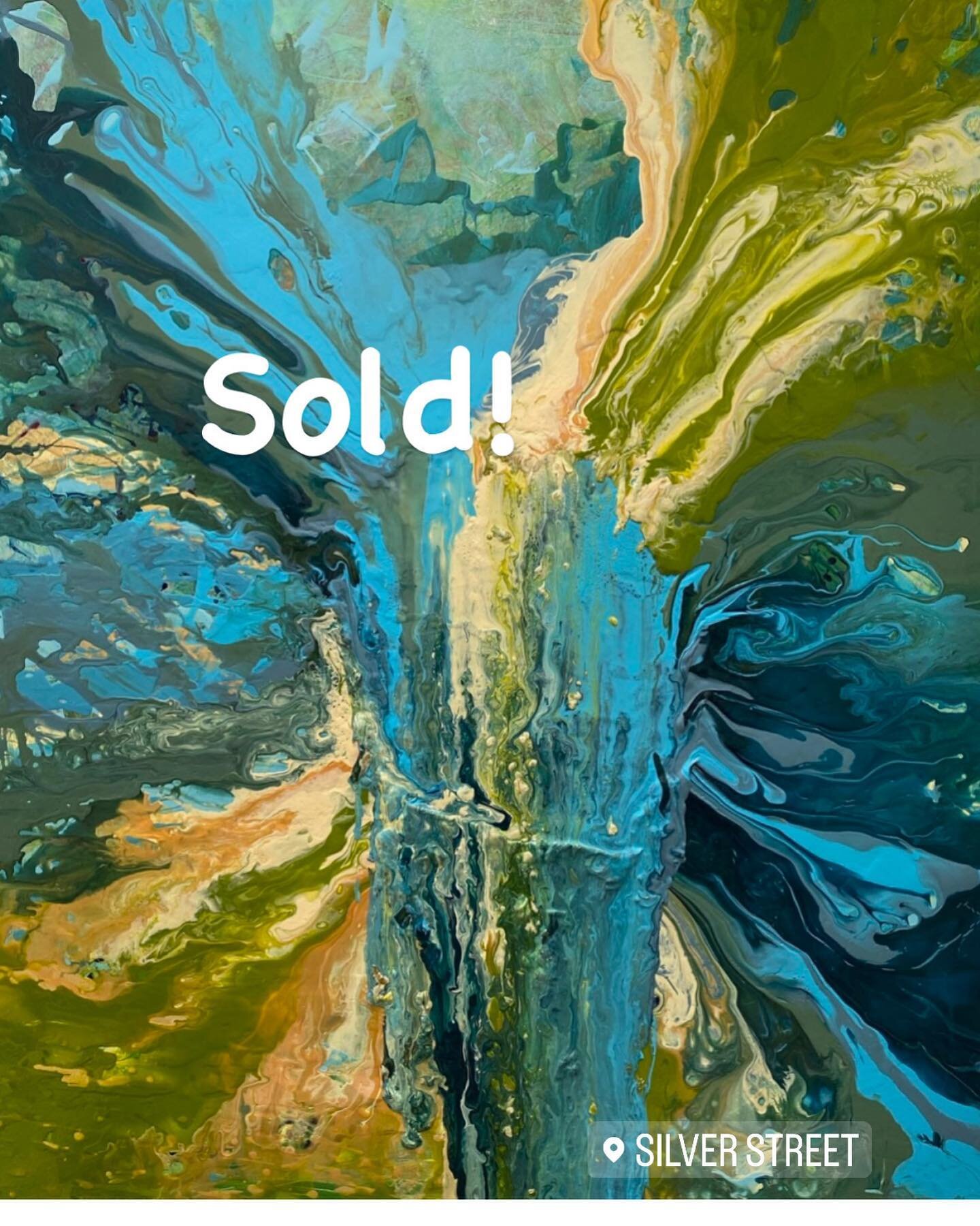 Sold! &ldquo;Adapting to Change&rdquo;, part of my Joy series, to a lovely couple who took it home with them yesterday. In colors inspired by a trip to New Brunswick Canada, it is on a large 60&rdquo;x48&rdquo; canvas and has amazing shine and textur