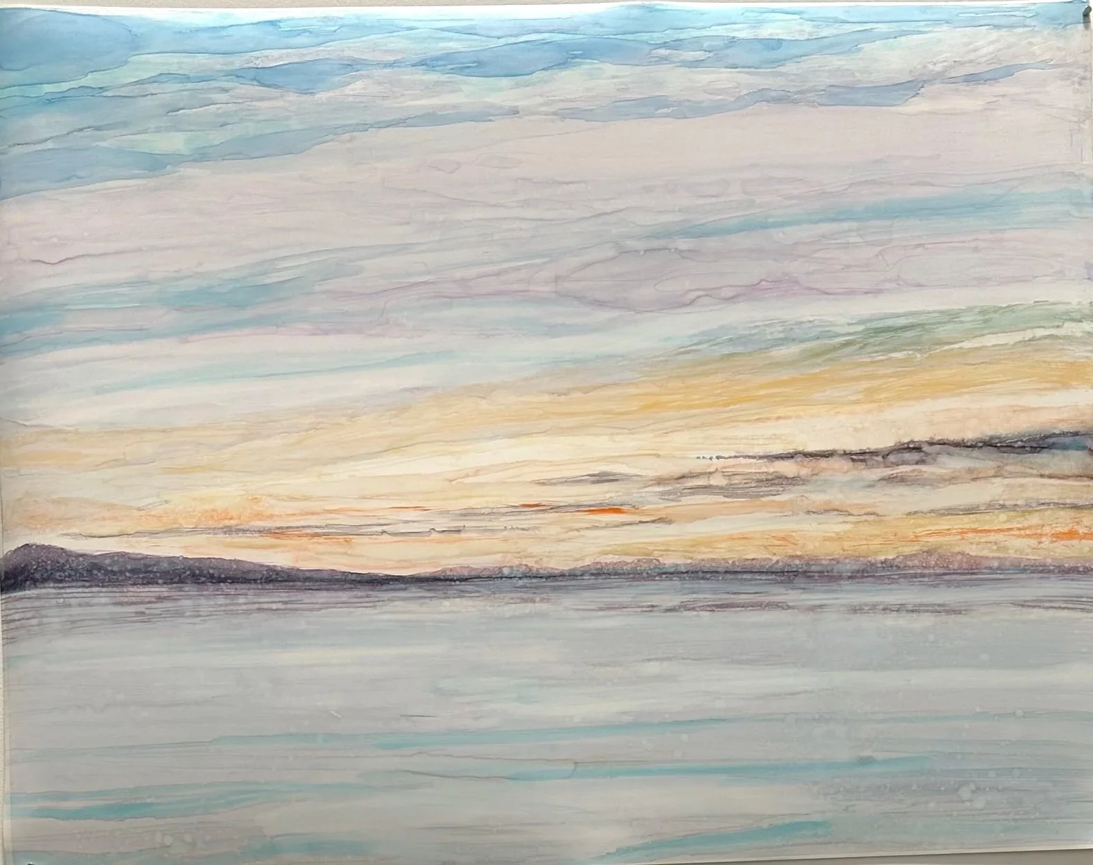 Calm, Alcohol Ink on Yupo paper