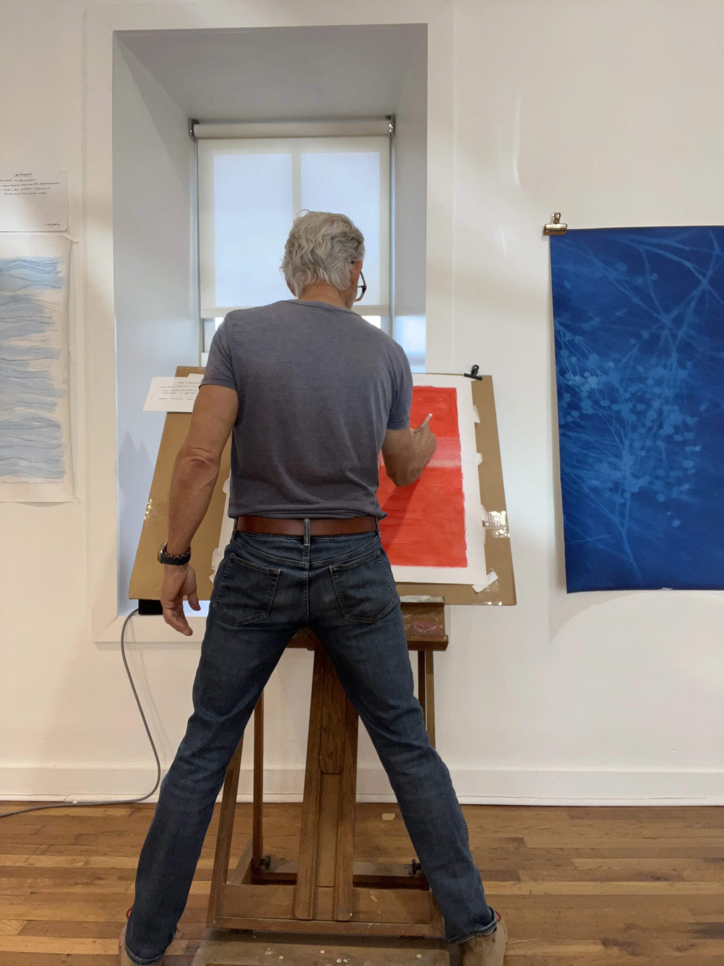 "What Are You Chasing? Why?."  - 2023 - Hand-written about 3,000 times. 
Ink on paper. $3,500 (Sold)
Limited edition prints (5) are available  for $1,500.00