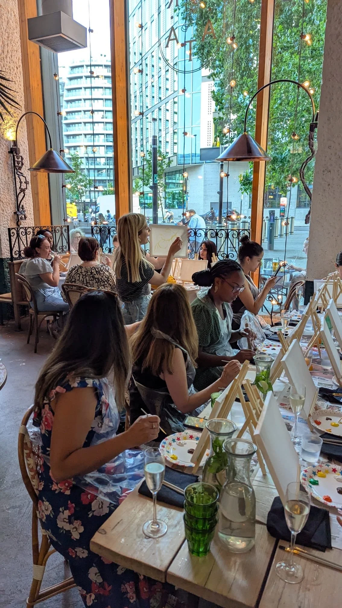 Corporate paint and sip workshop for teams