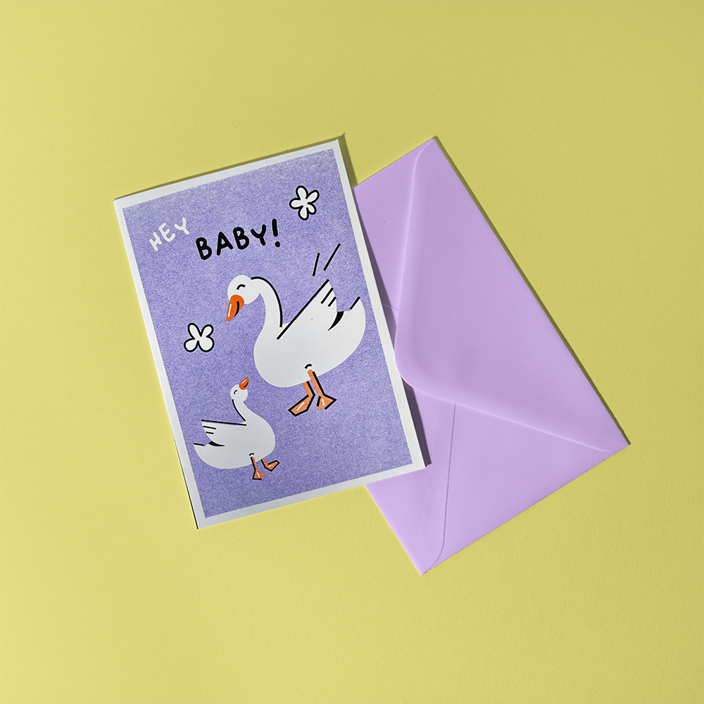 Hey Baby | Risograph card