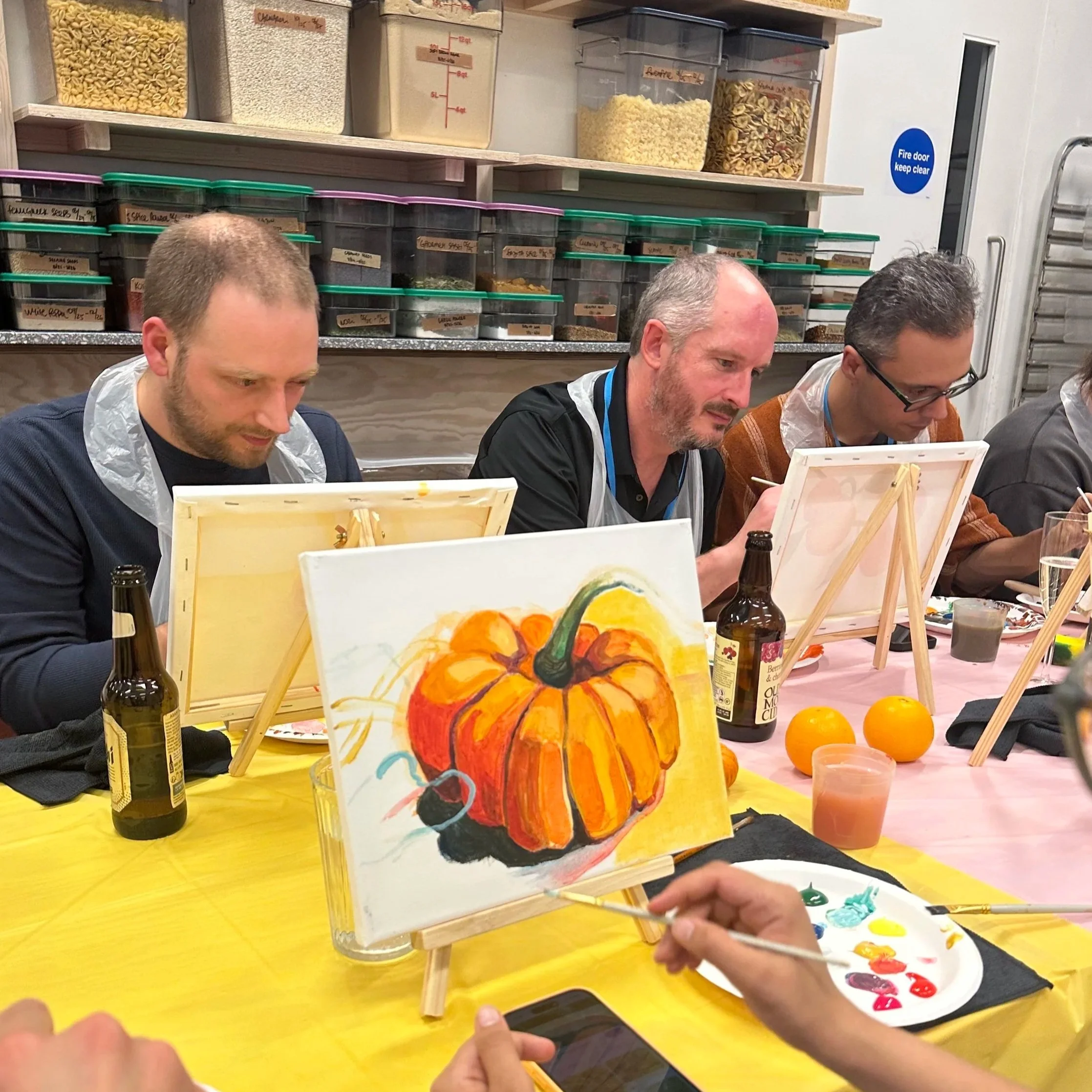Corporate paint and sip workshop for teams