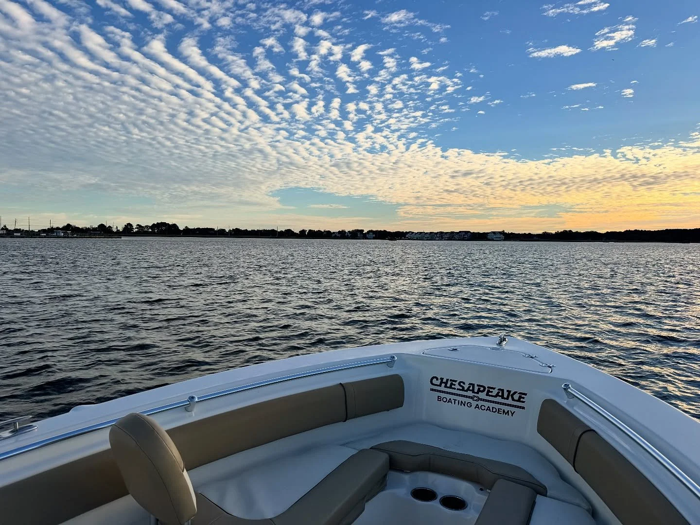 A picture perfect morning for training on Marshy Creek. We even saw multiple pods of dolphins playing and catching breakfast while we practiced our skills!

#chesapeakeboatingacademy #onthewatertraining #morning #chesapeakebay #boating #dolphins #sun