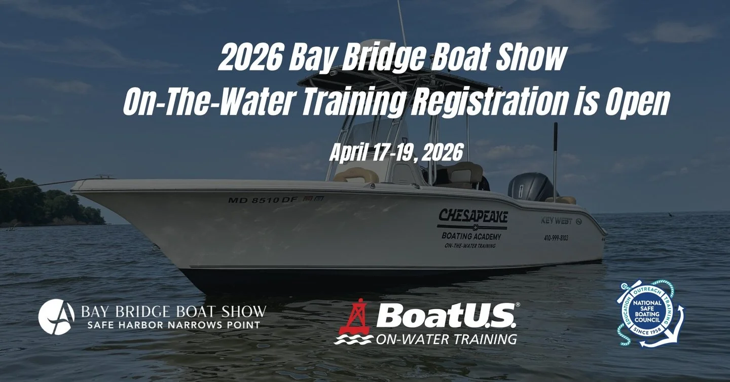 Our 2026 Bay Bridge Boat Show (@Safe Harbor Narrows Point) On-Water Training Courses are OPEN for Registration! >>https://chesapeakeboatingacademy1.ticketspice.com/2026-bay-bridge-boat-show<<

#baybridgeboatshow #onwatertraining #boating 