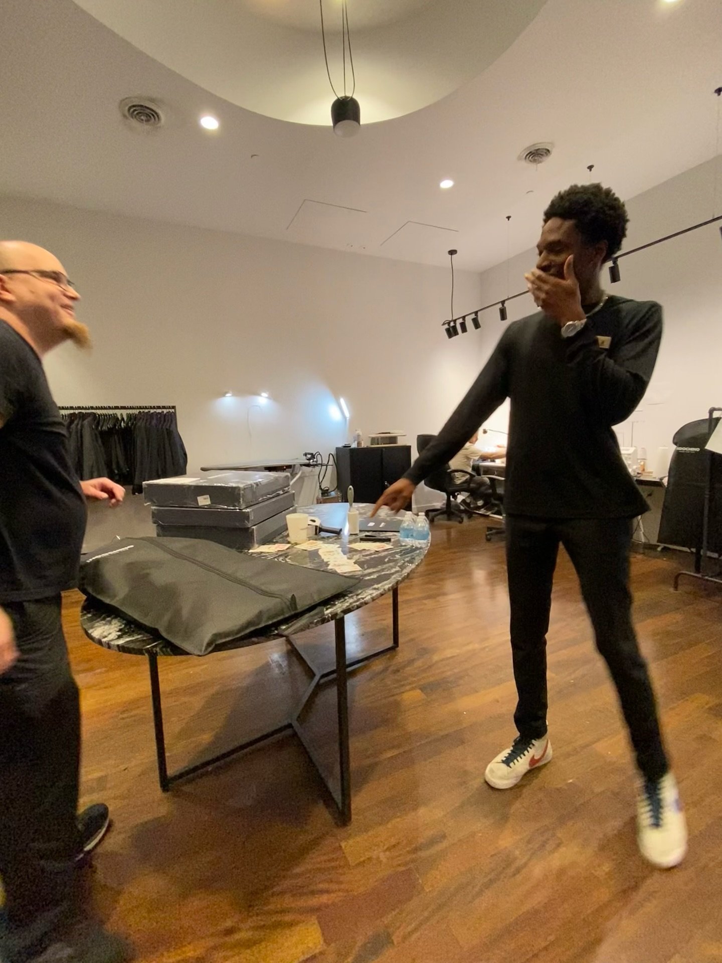 Rainbow and I went to @indochino in Kansas City so that I could get fitted for a new suit and once the tailor found out that I&rsquo;m a magician, he asked to see a magic trick and so I had to blow his mind.