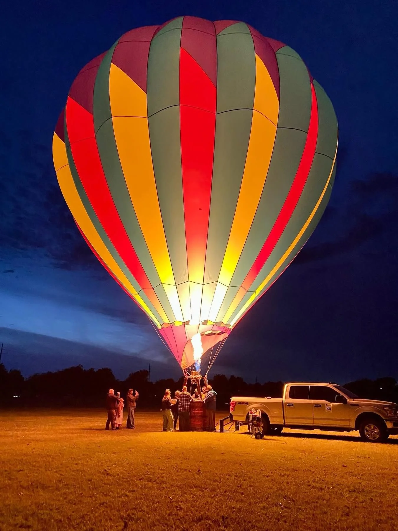 Stephanie and I went to a hot air balloon glow ￼for Halloween.
