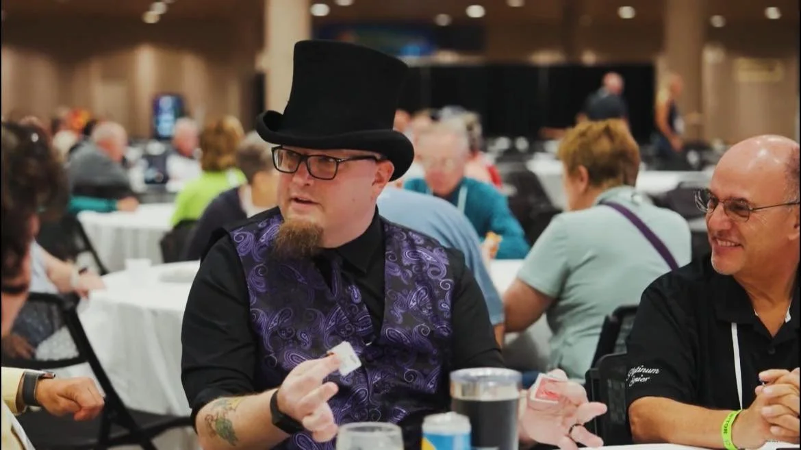 magician at a trade show