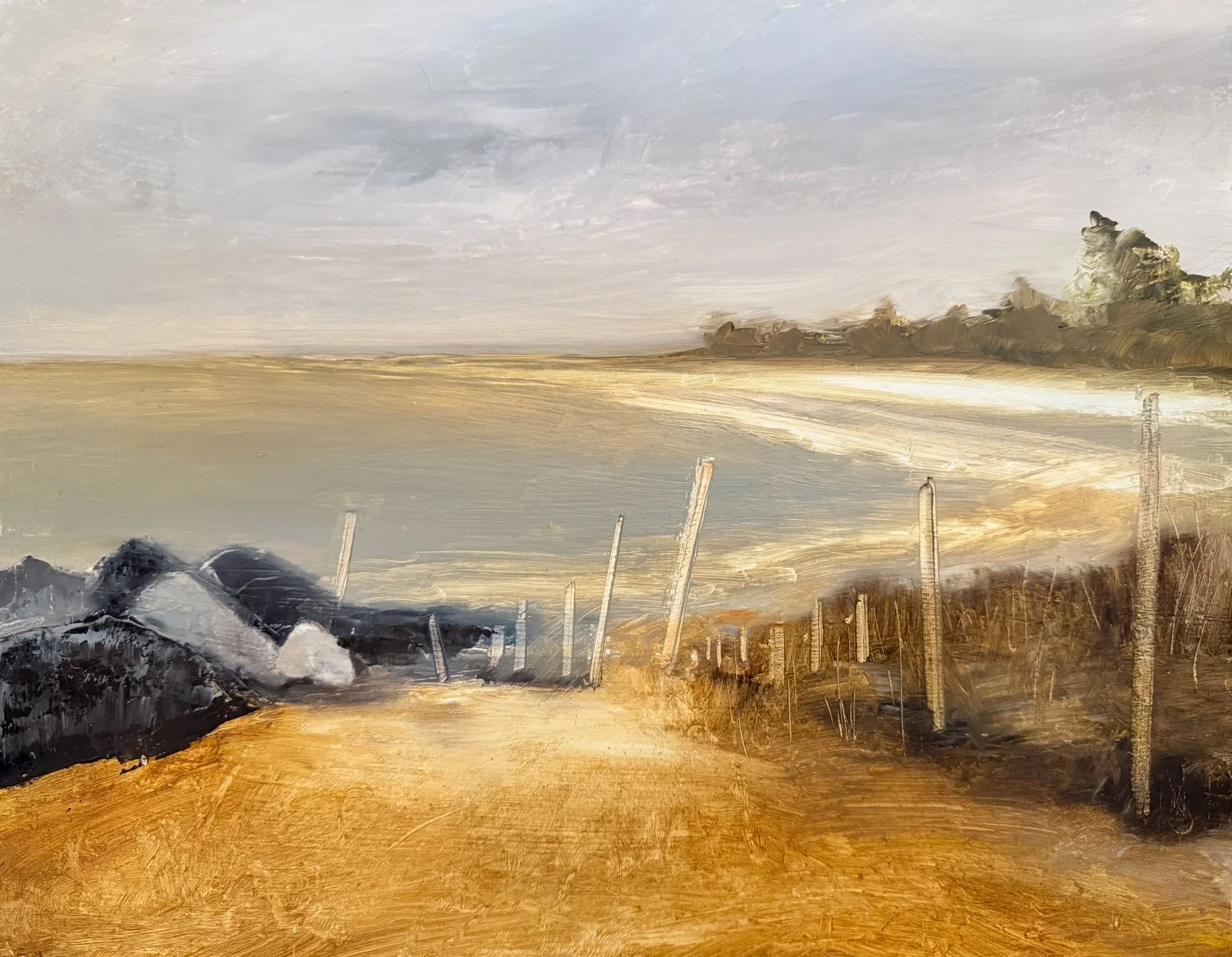 A smaller study ready for a larger project. I then "finished off" the painting and ruined it 😂 How many times does that happen! Anyway, hopefully the third attempt will get it back again, but for now I prefer this underpainting version. 
A